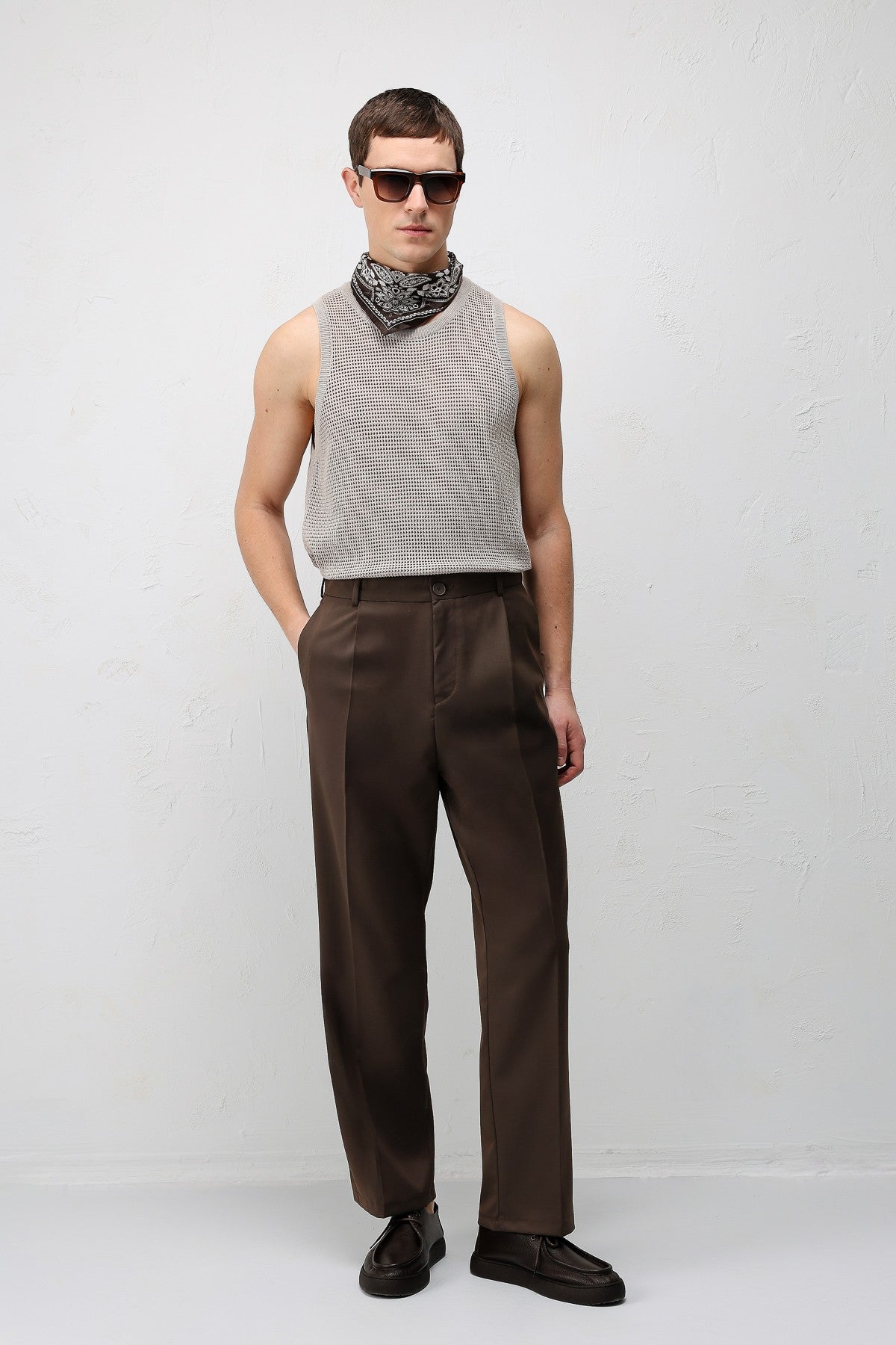 Pileli Relaxed Fit Erkek Pantolon