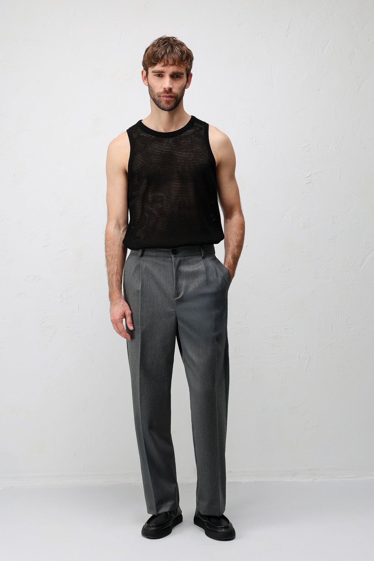 Pileli Relaxed Fit Erkek Pantolon