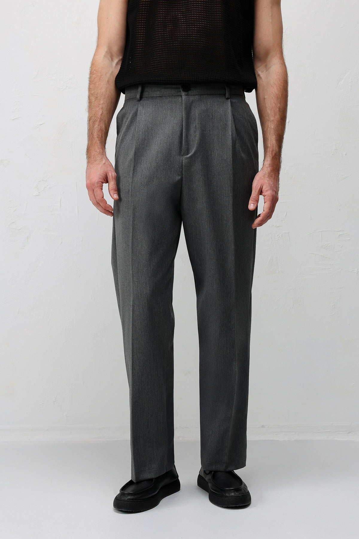 Pileli Relaxed Fit Erkek Pantolon