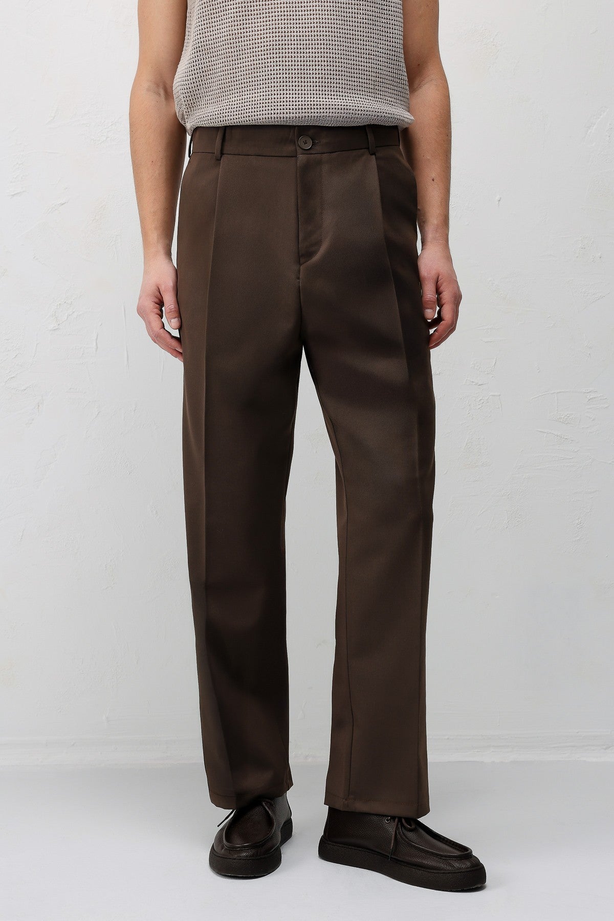 Pileli Relaxed Fit Erkek Pantolon