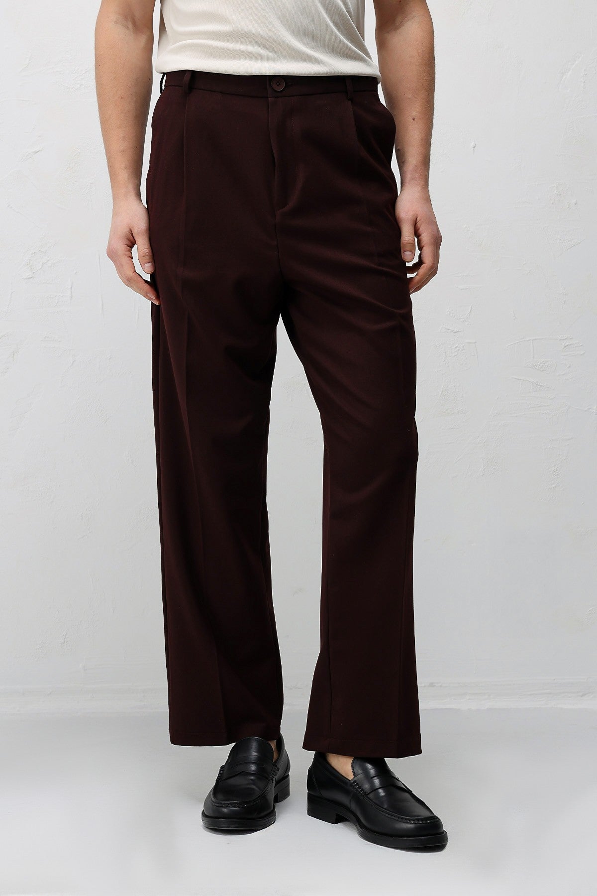 Pileli Relaxed Fit Erkek Pantolon