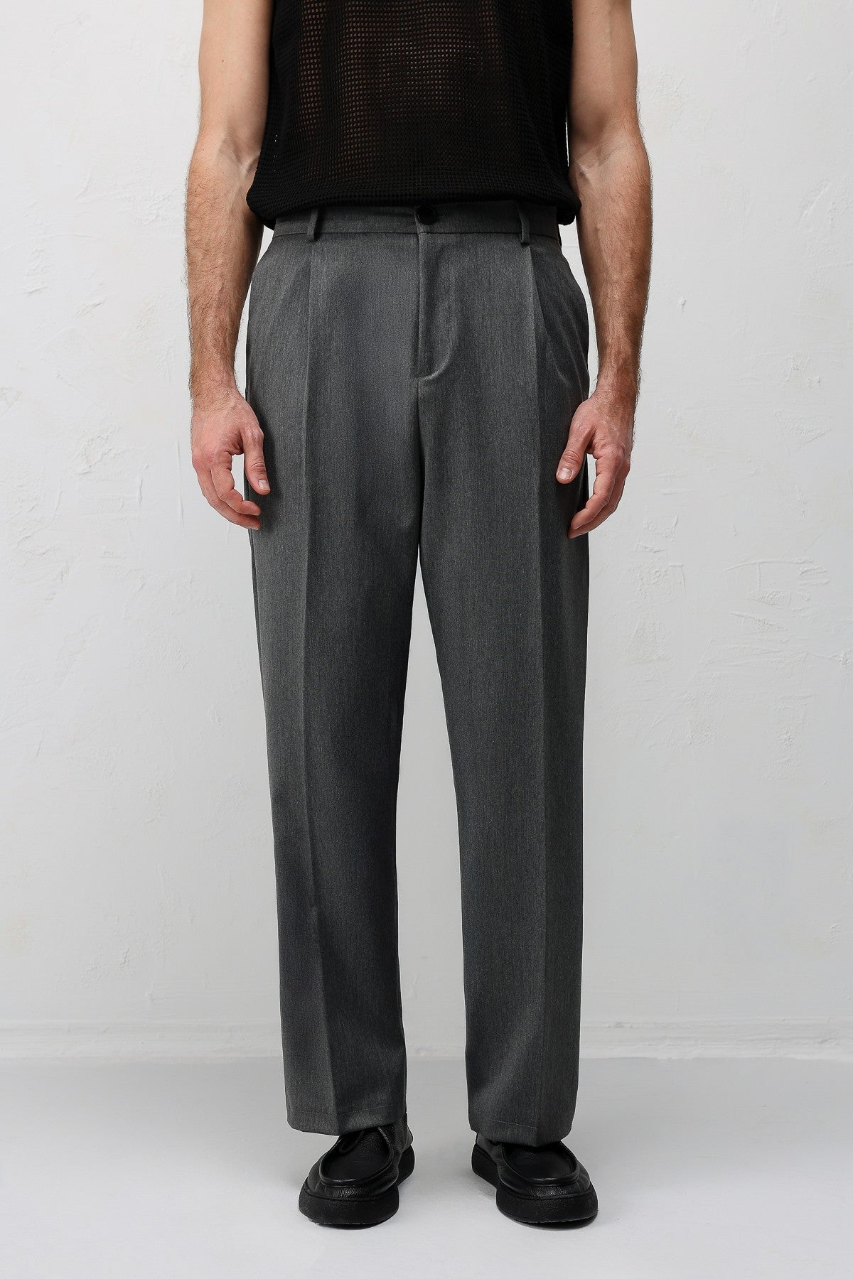 Pileli Relaxed Fit Erkek Pantolon