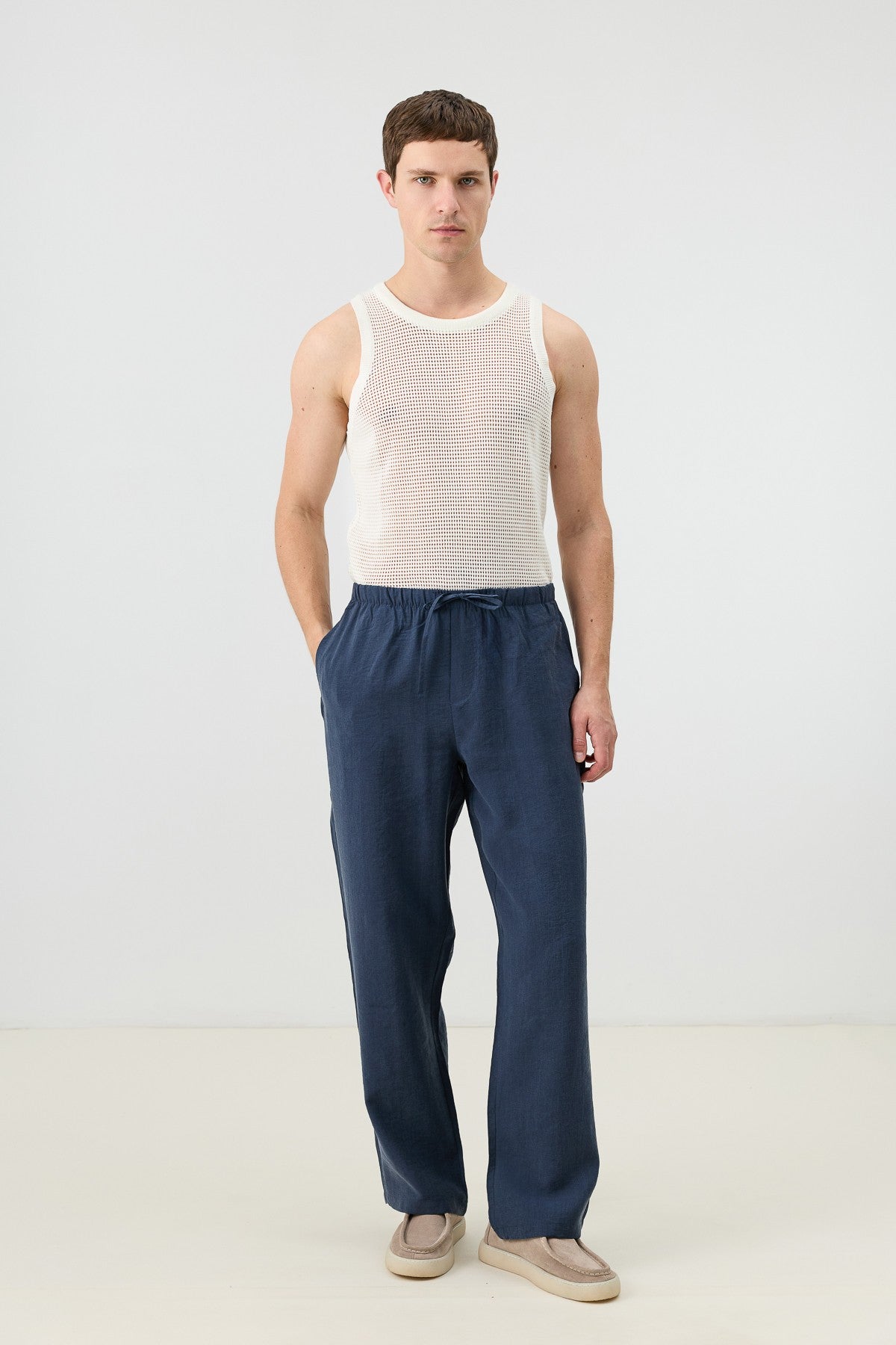 Lyocell Karışımlı Relax Fit Erkek Pantolon