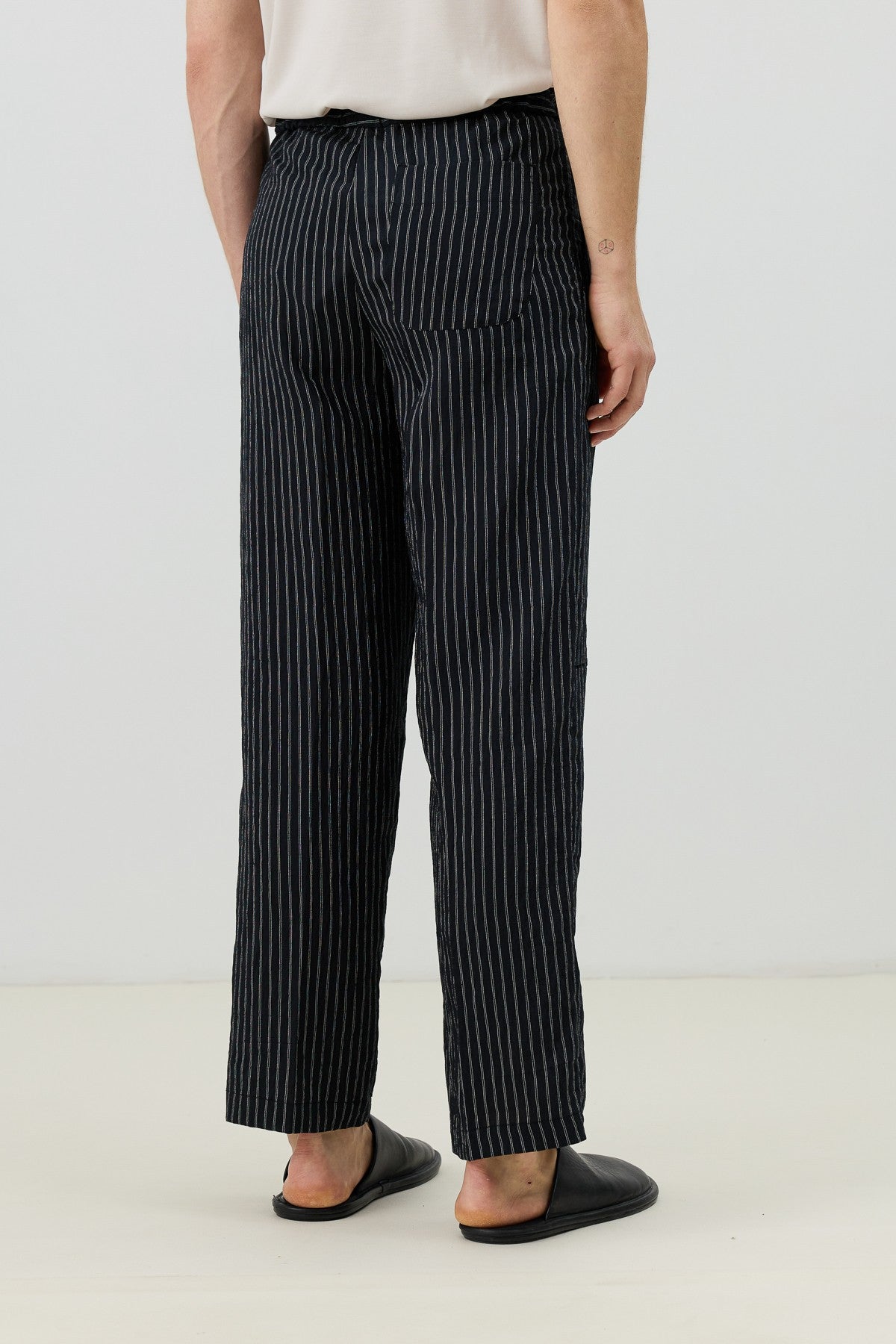 Modal Karışımlı Çizgili Relaxed Erkek Pantolon