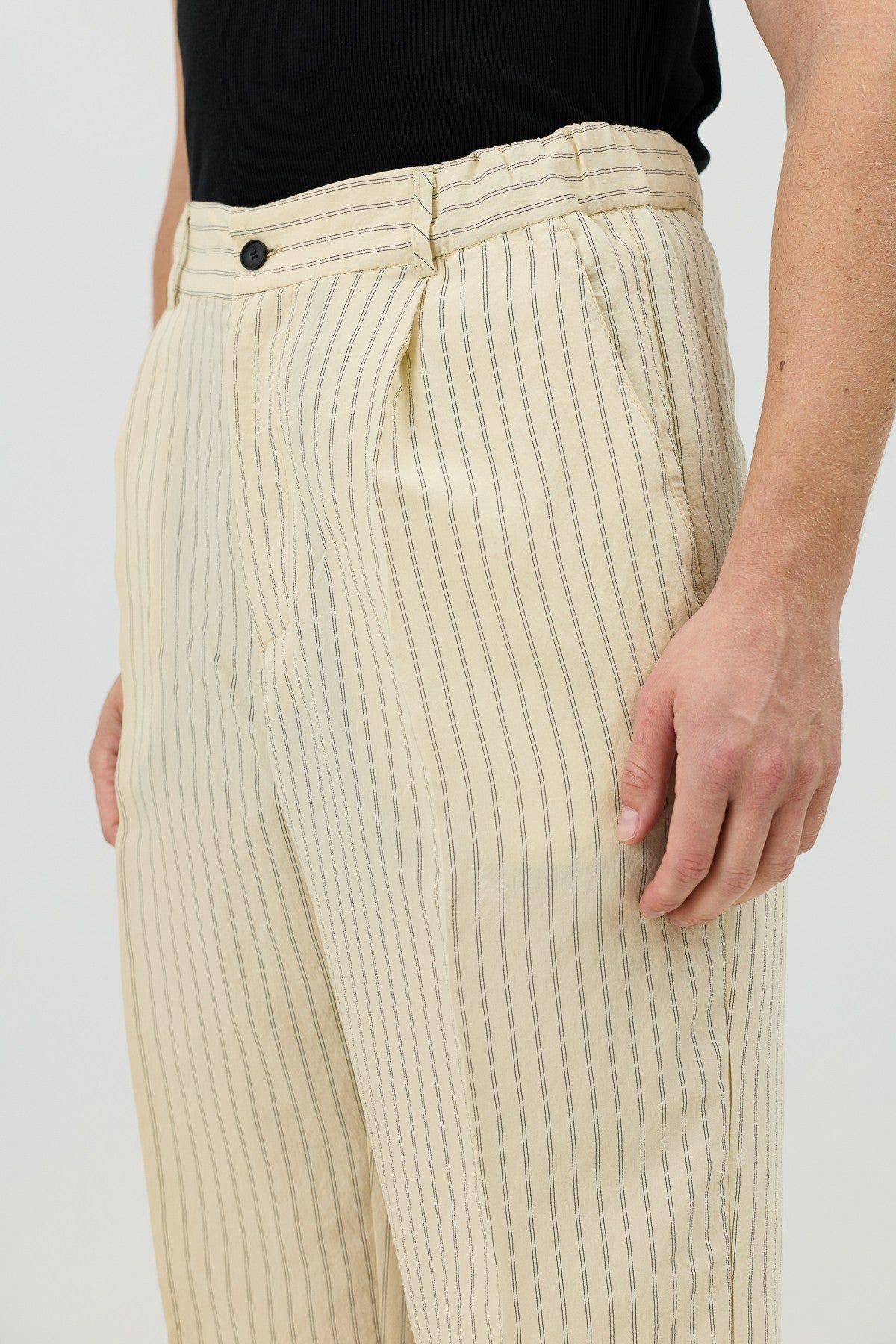 Modal Karışımlı Çizgili Relaxed Erkek Pantolon