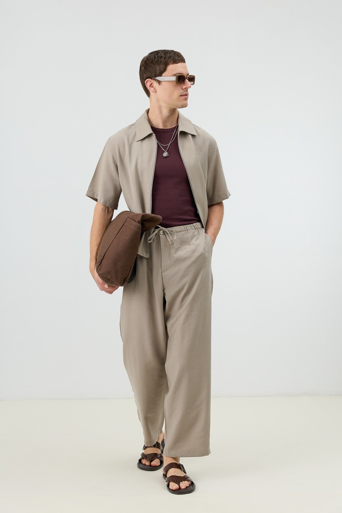 Modal Karışımlı Relaxed Erkek Pantolon