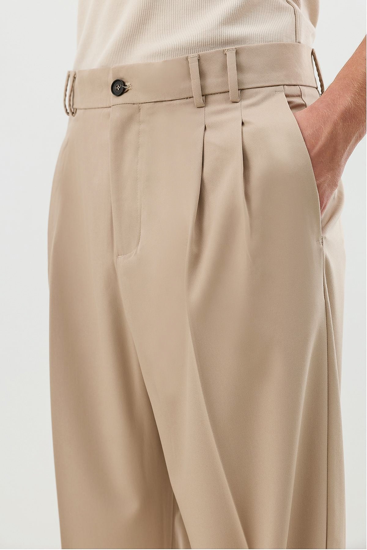 Pileli Relax Fit Erkek Erkek Pantolon