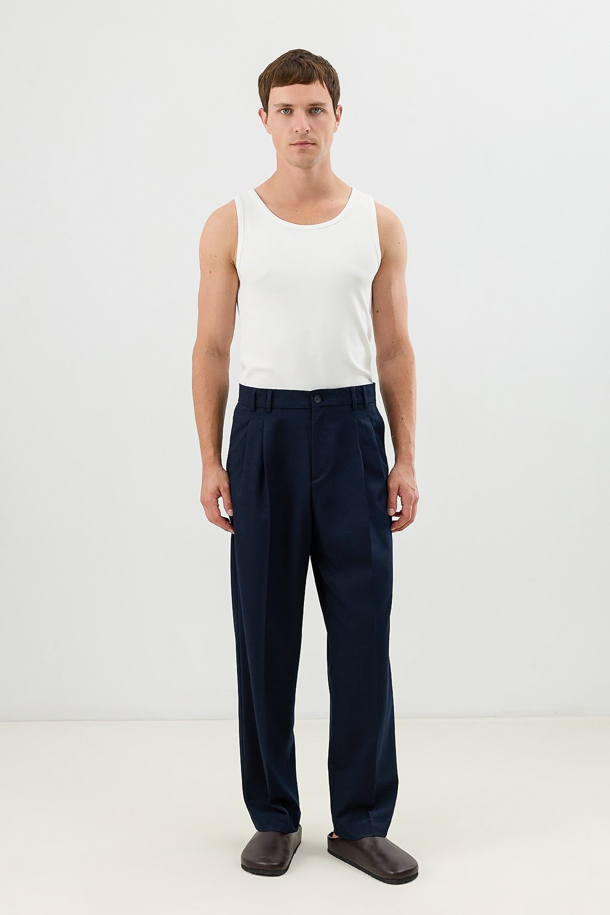 Pileli Relax Fit Erkek Erkek Pantolon