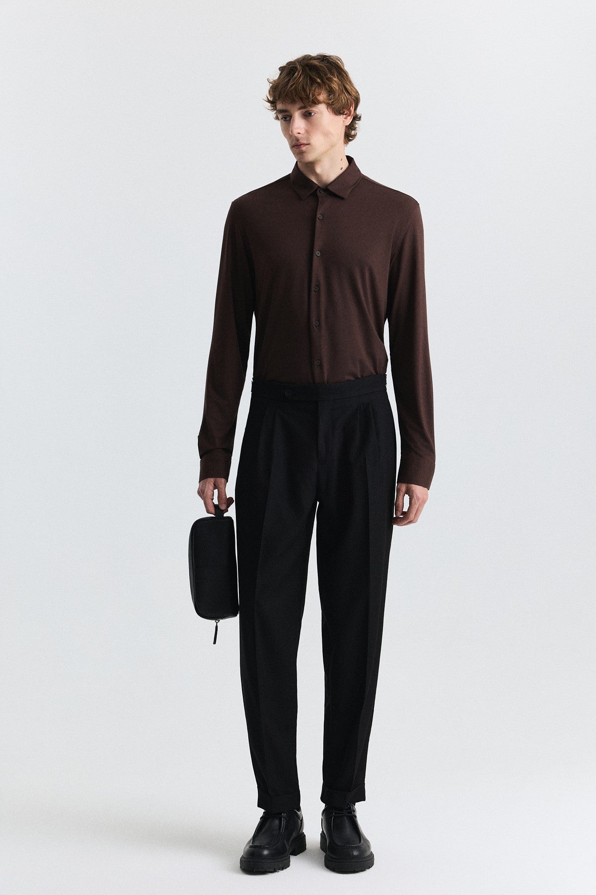 Tapered Fit Çift Pileli Pantolon