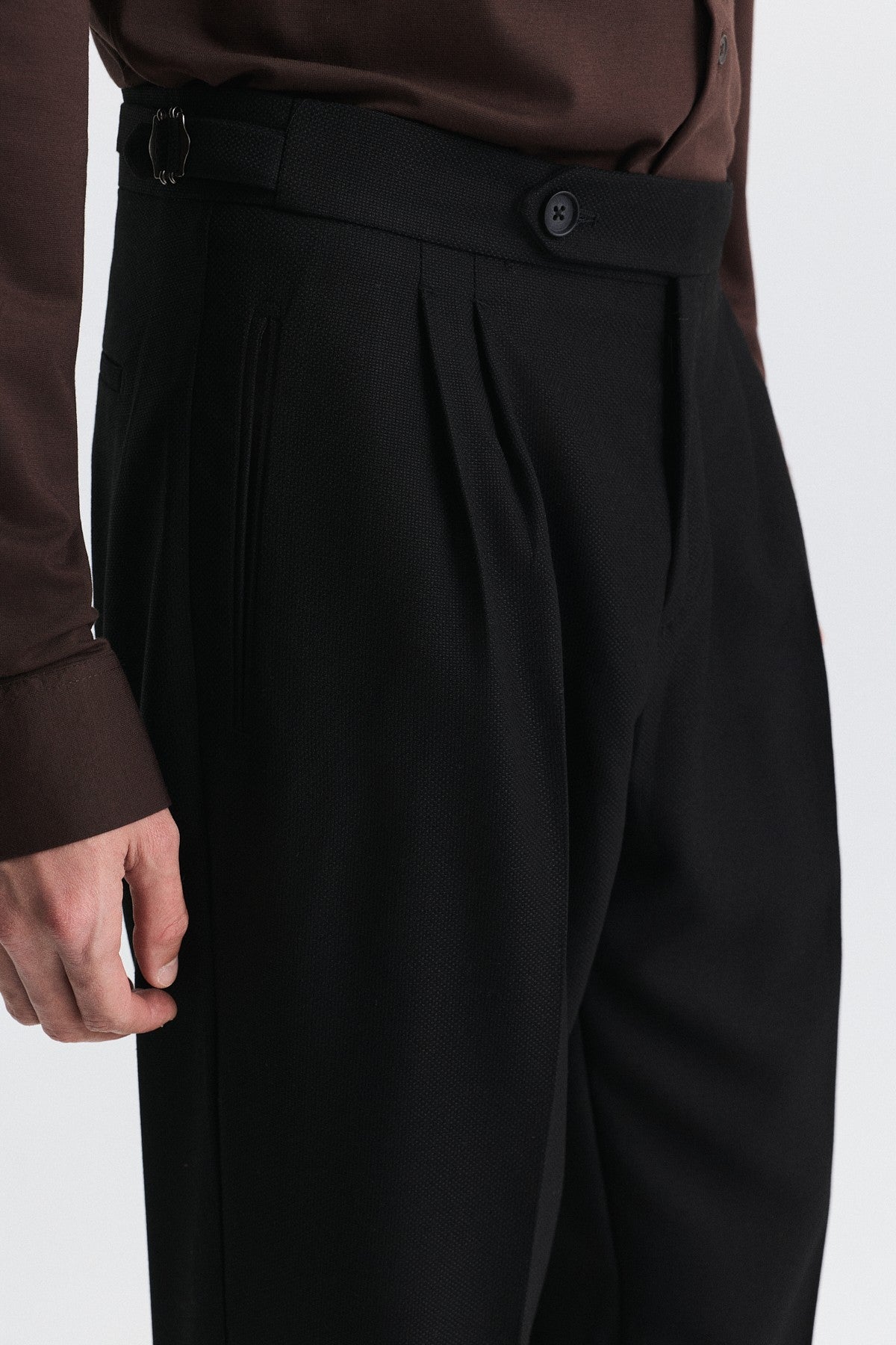 Tapered Fit Çift Pileli Pantolon