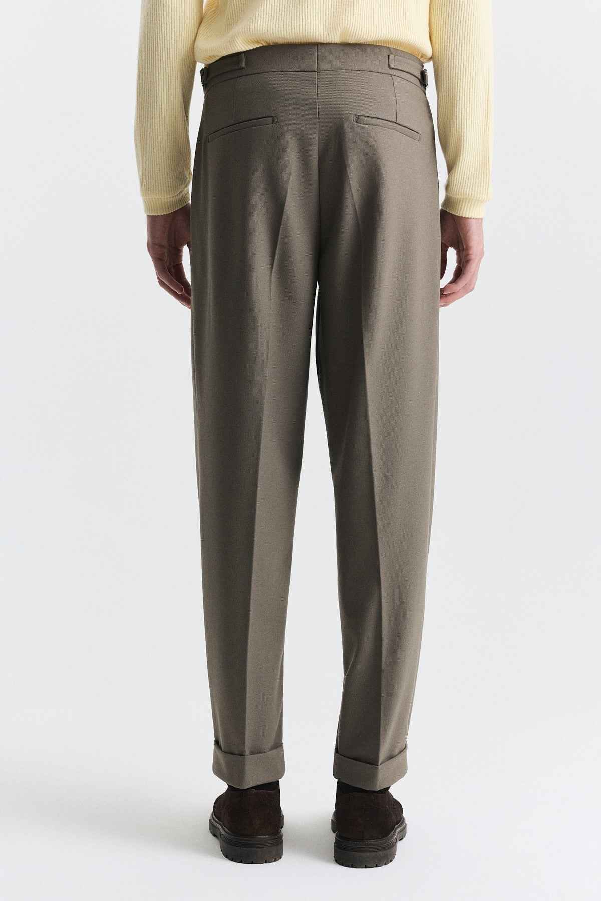 Tapered Fit Çift Pileli Pantolon