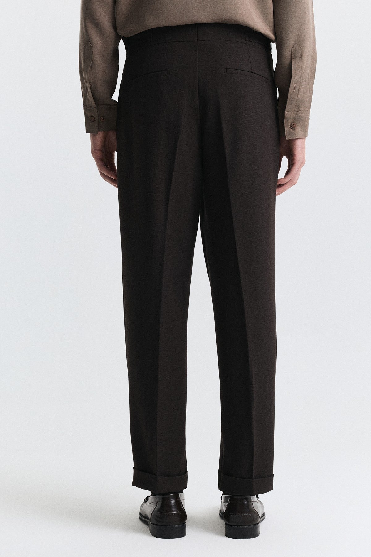 Tapered Fit Çift Pileli Pantolon