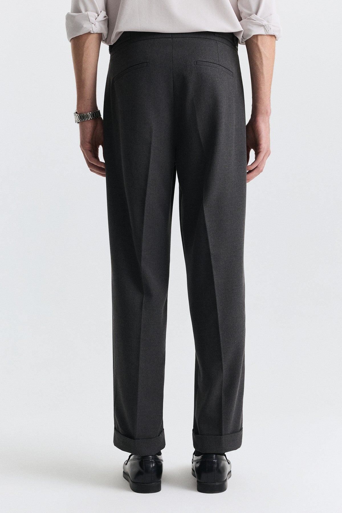 Tapered Fit Çift Pileli Pantolon