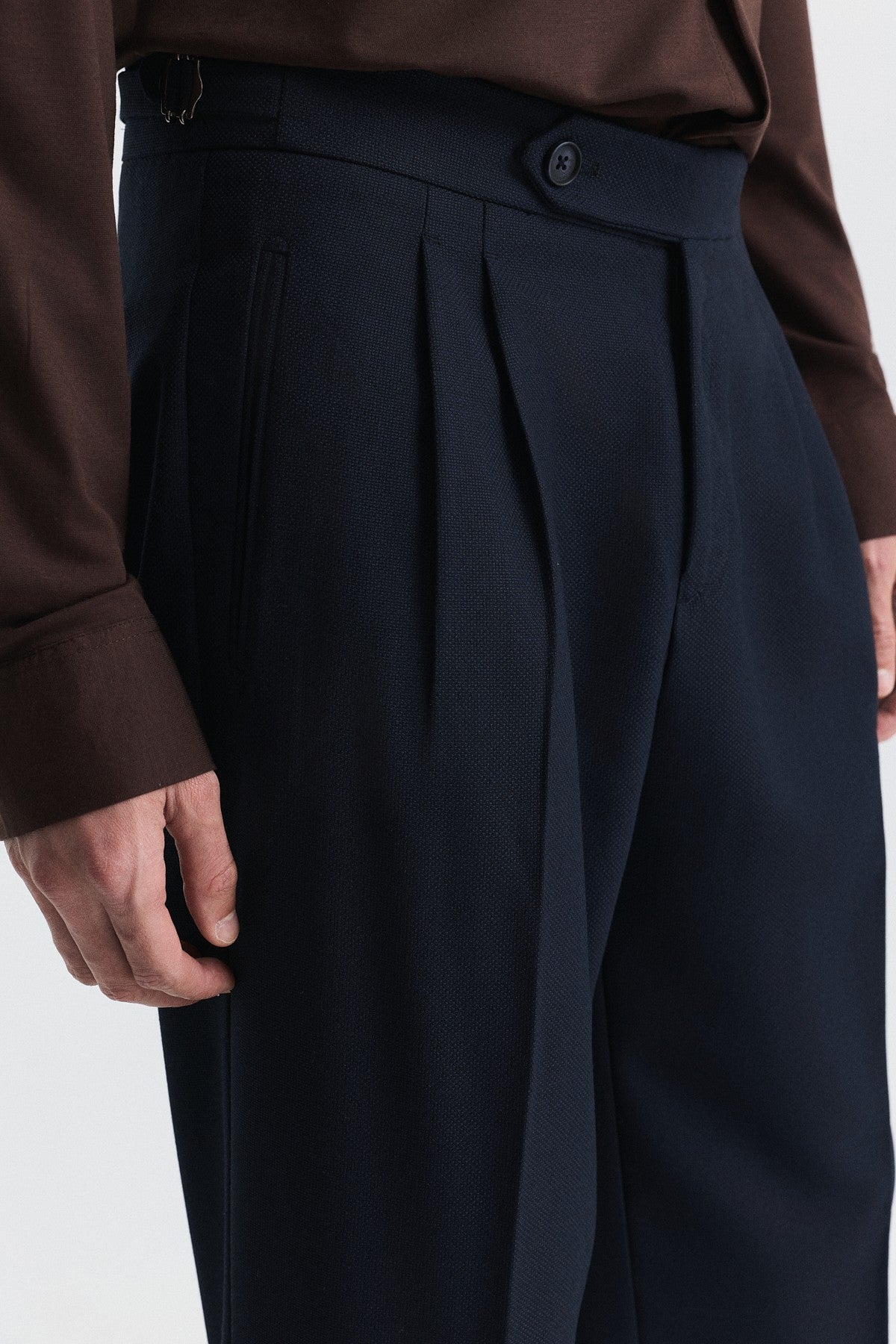 Tapered Fit Çift Pileli Pantolon