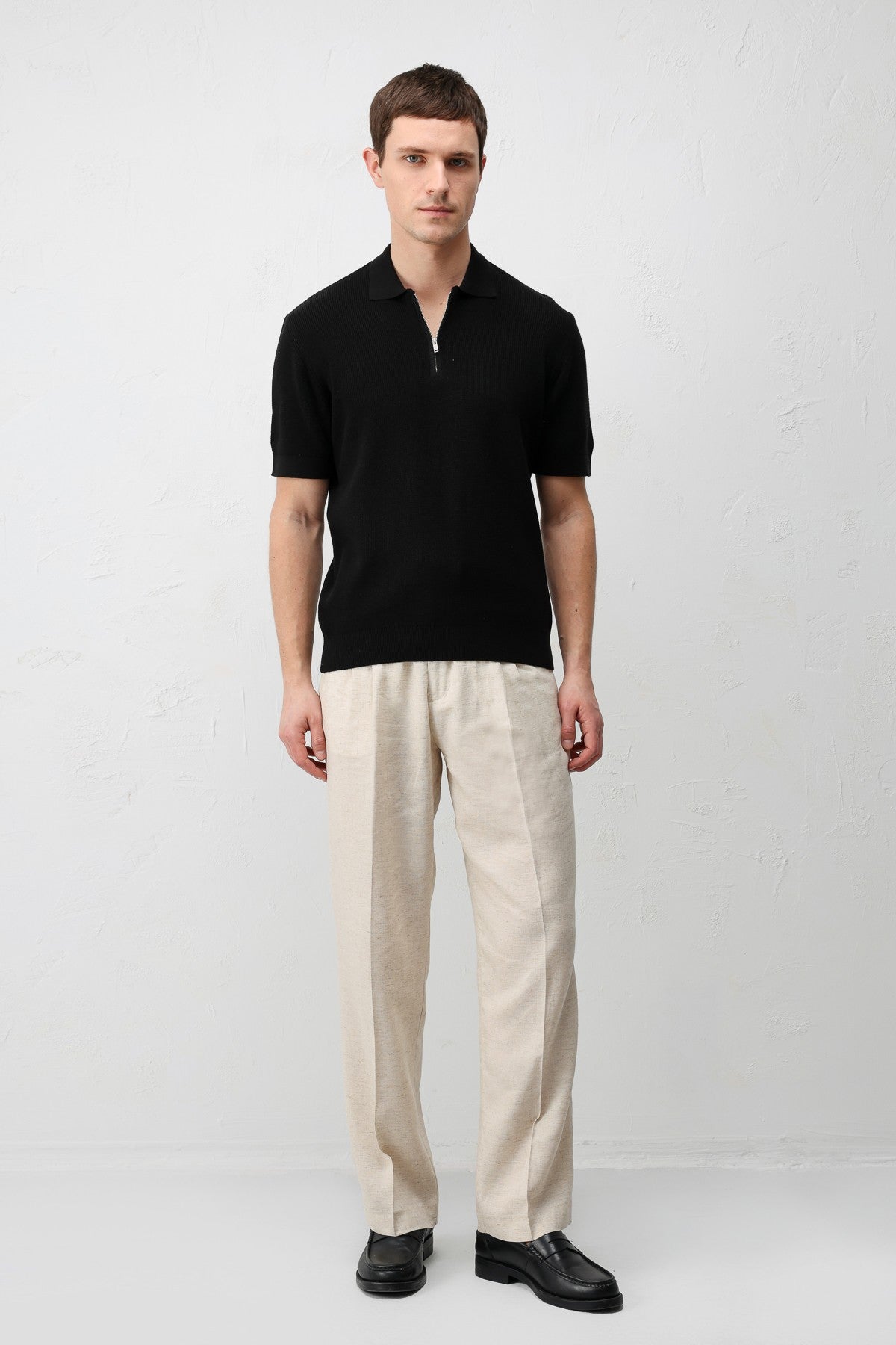 Antioch Comfort Slim Fermuarlı Erkek Triko T-Shirt