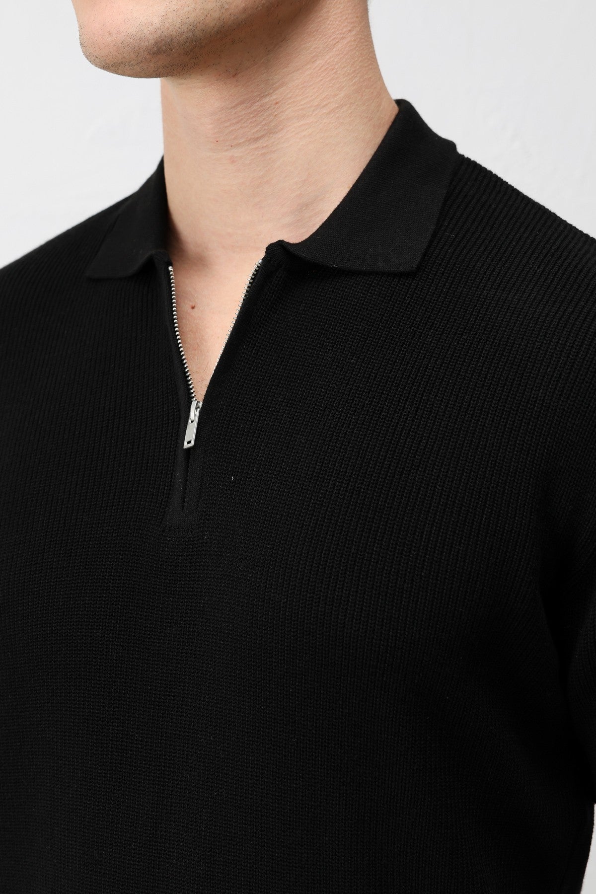 Antioch Comfort Slim Fermuarlı Erkek Triko T-Shirt