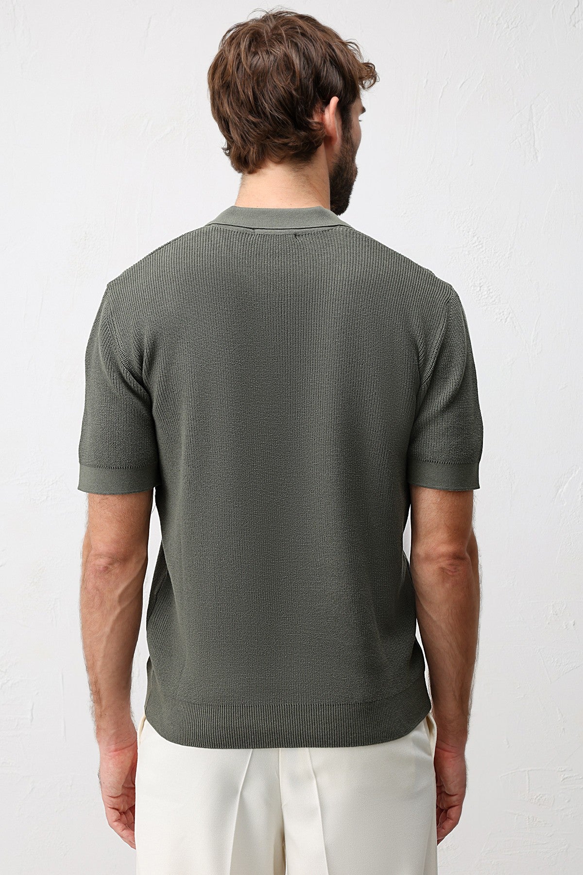 Antioch Comfort Slim Fermuarlı Erkek Triko T-Shirt