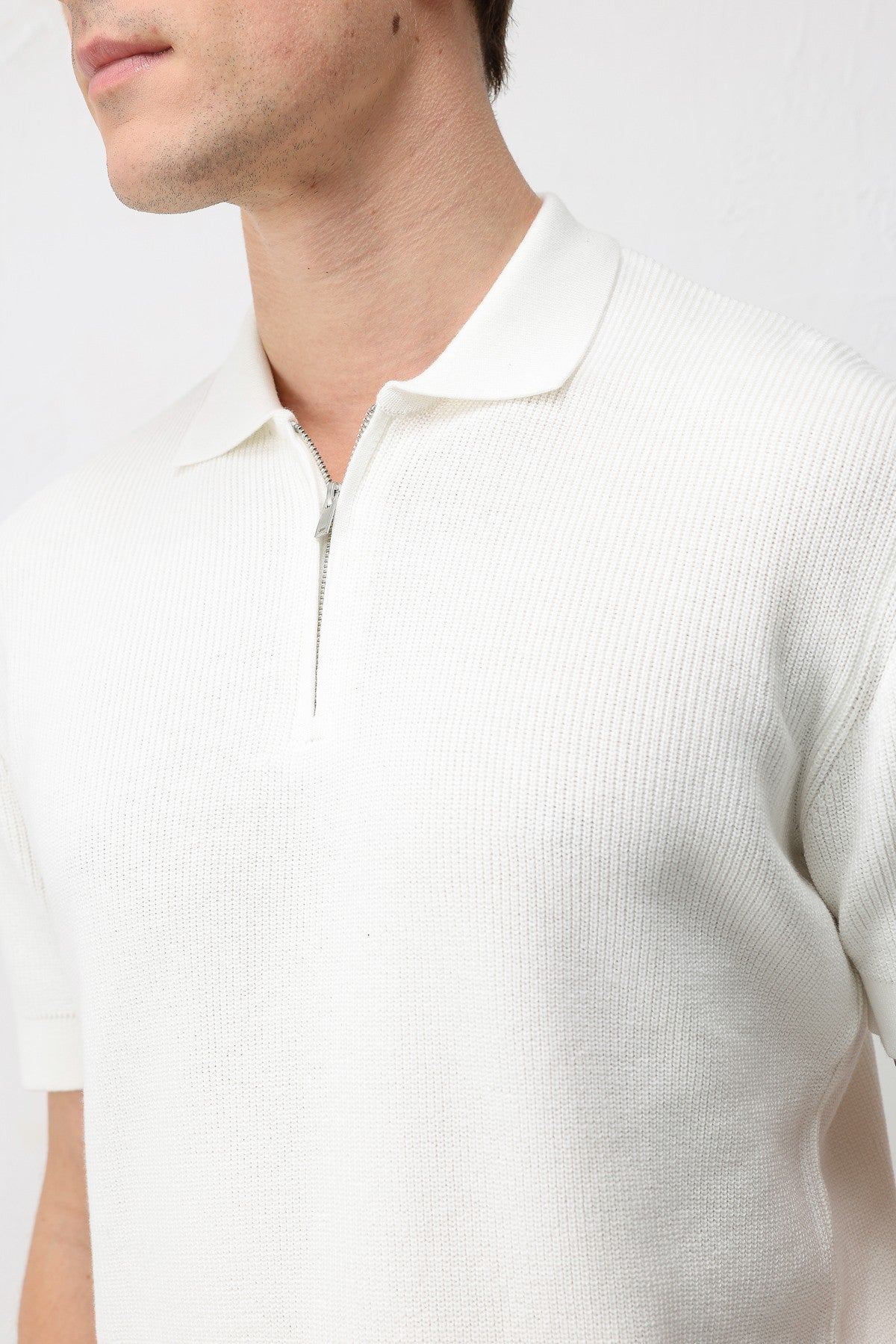 Antioch Comfort Slim Fermuarlı Erkek Triko T-Shirt