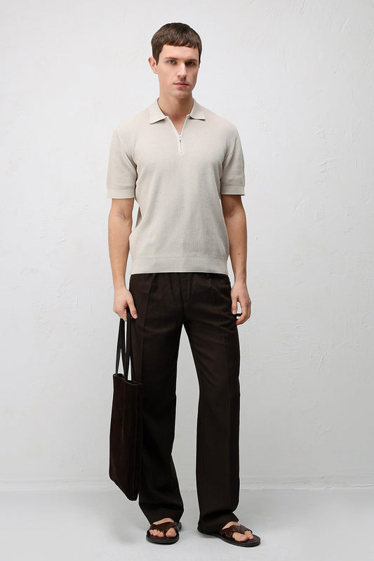 Antioch Comfort Slim Fermuarlı Erkek Triko T-Shirt