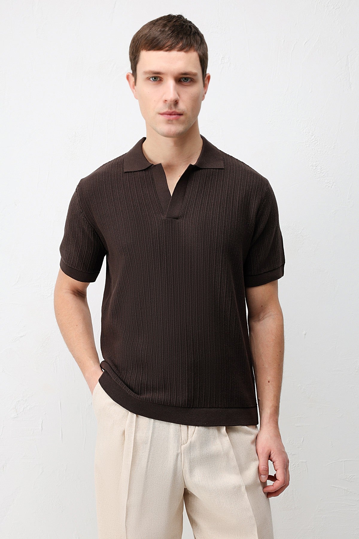 Antioch Premium Dokulu Erkek Triko T-Shirt