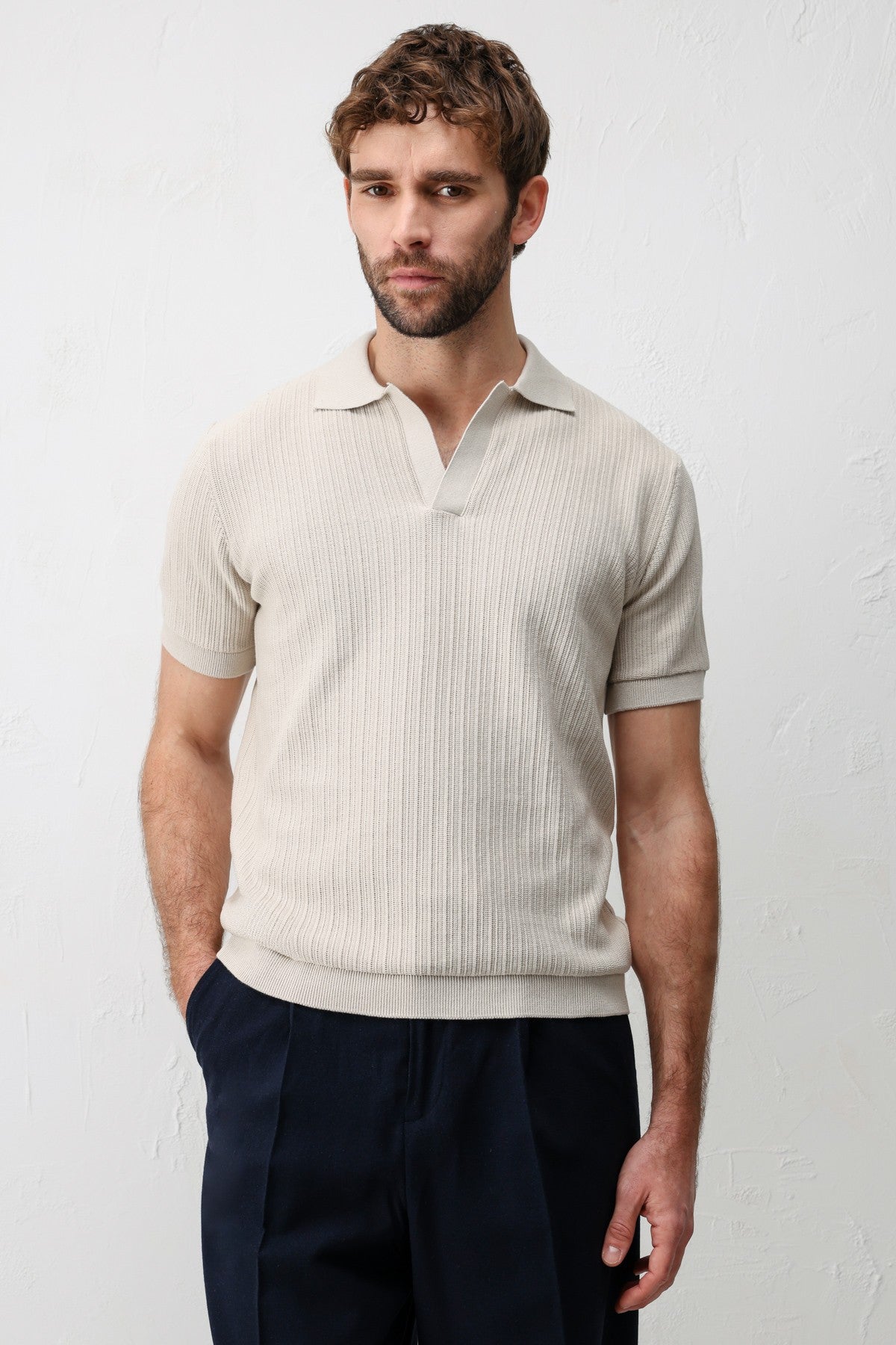 Antioch Premium Dokulu Erkek Triko T-Shirt