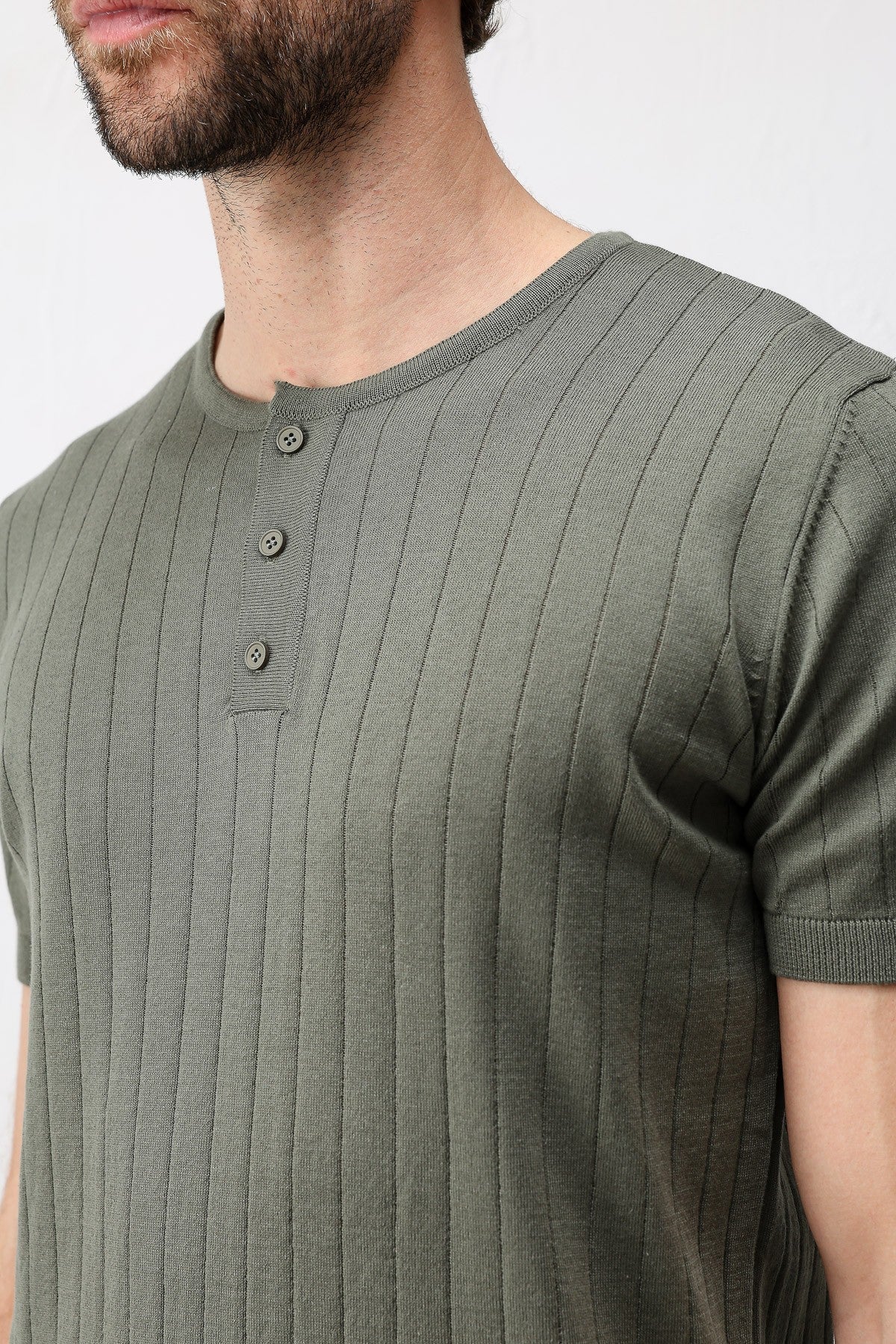Dokulu Erkek Triko T-Shirt