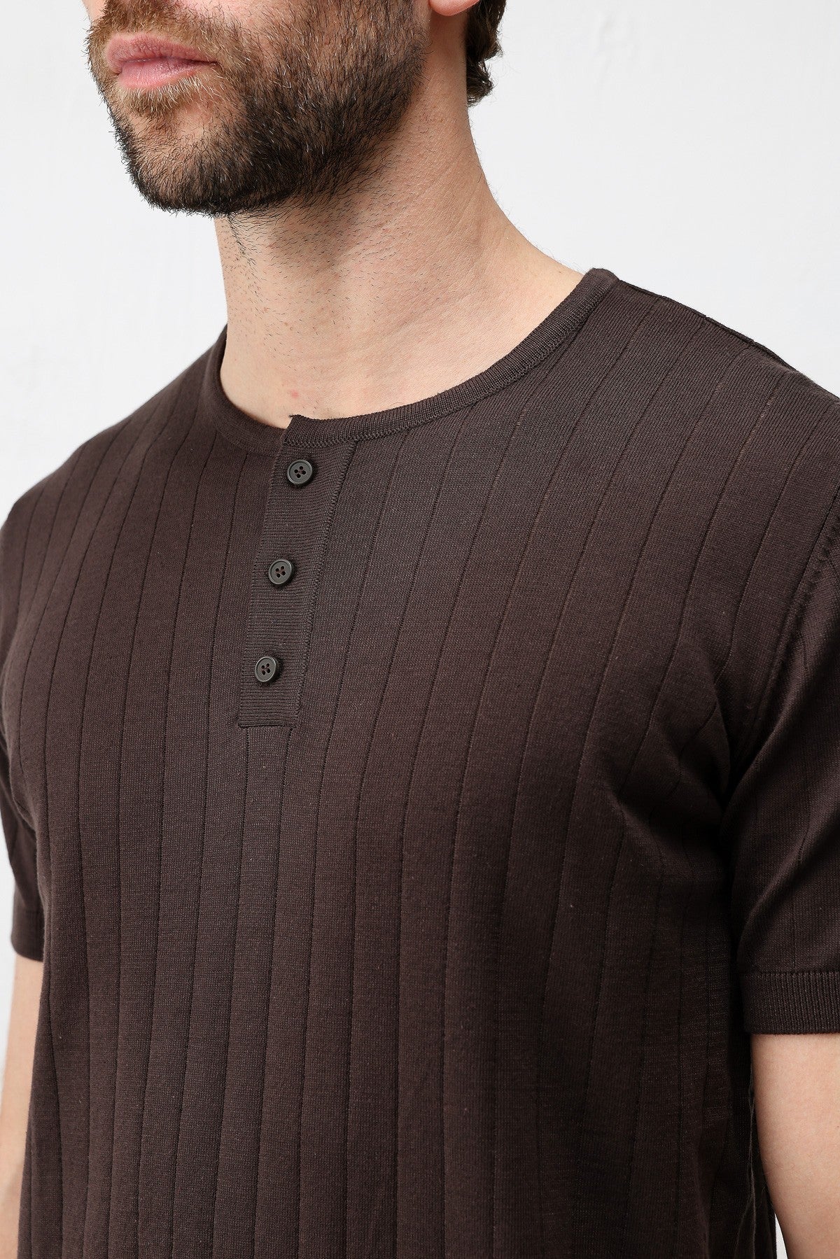 Dokulu Erkek Triko T-Shirt