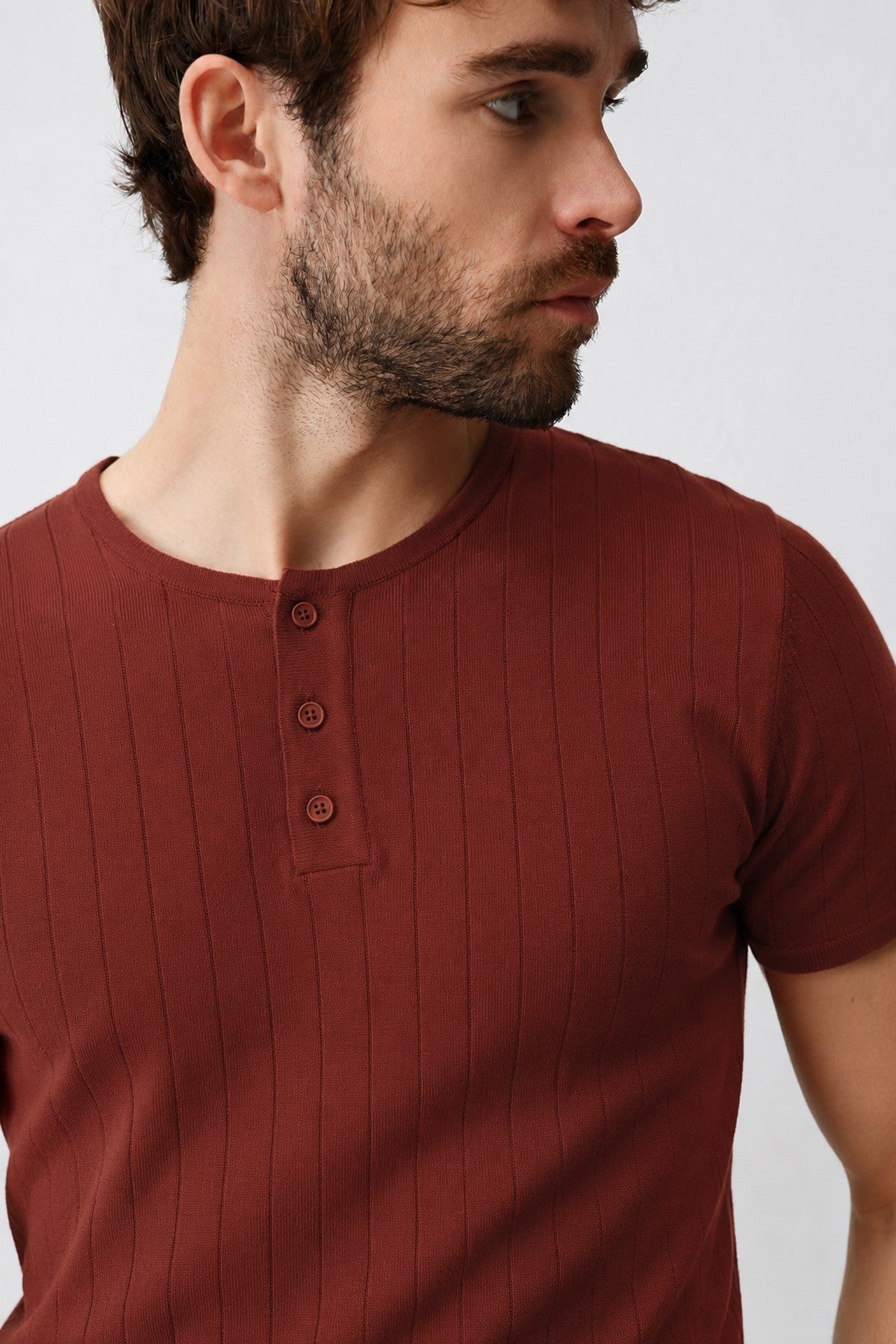 Dokulu Erkek Triko T-Shirt