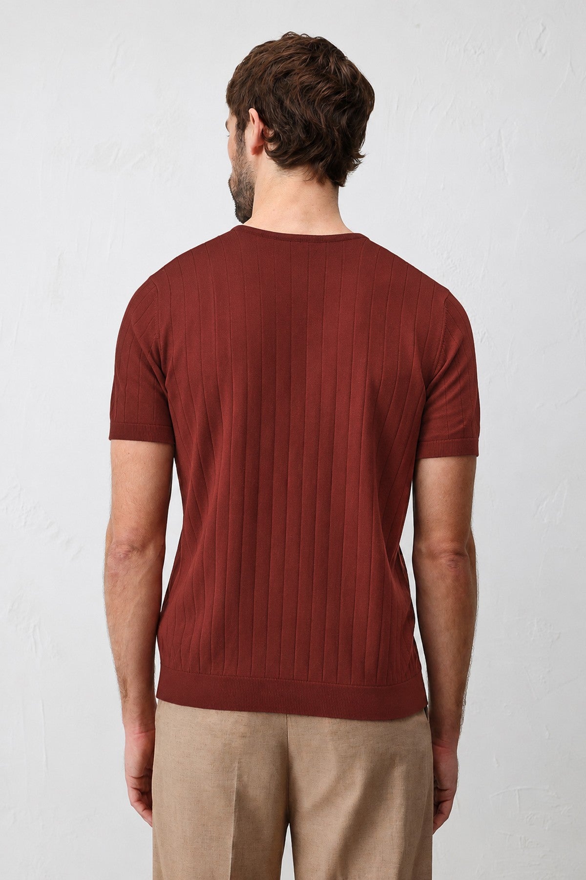 Dokulu Erkek Triko T-Shirt