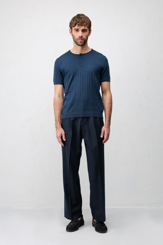 Dokulu Erkek Triko T-Shirt