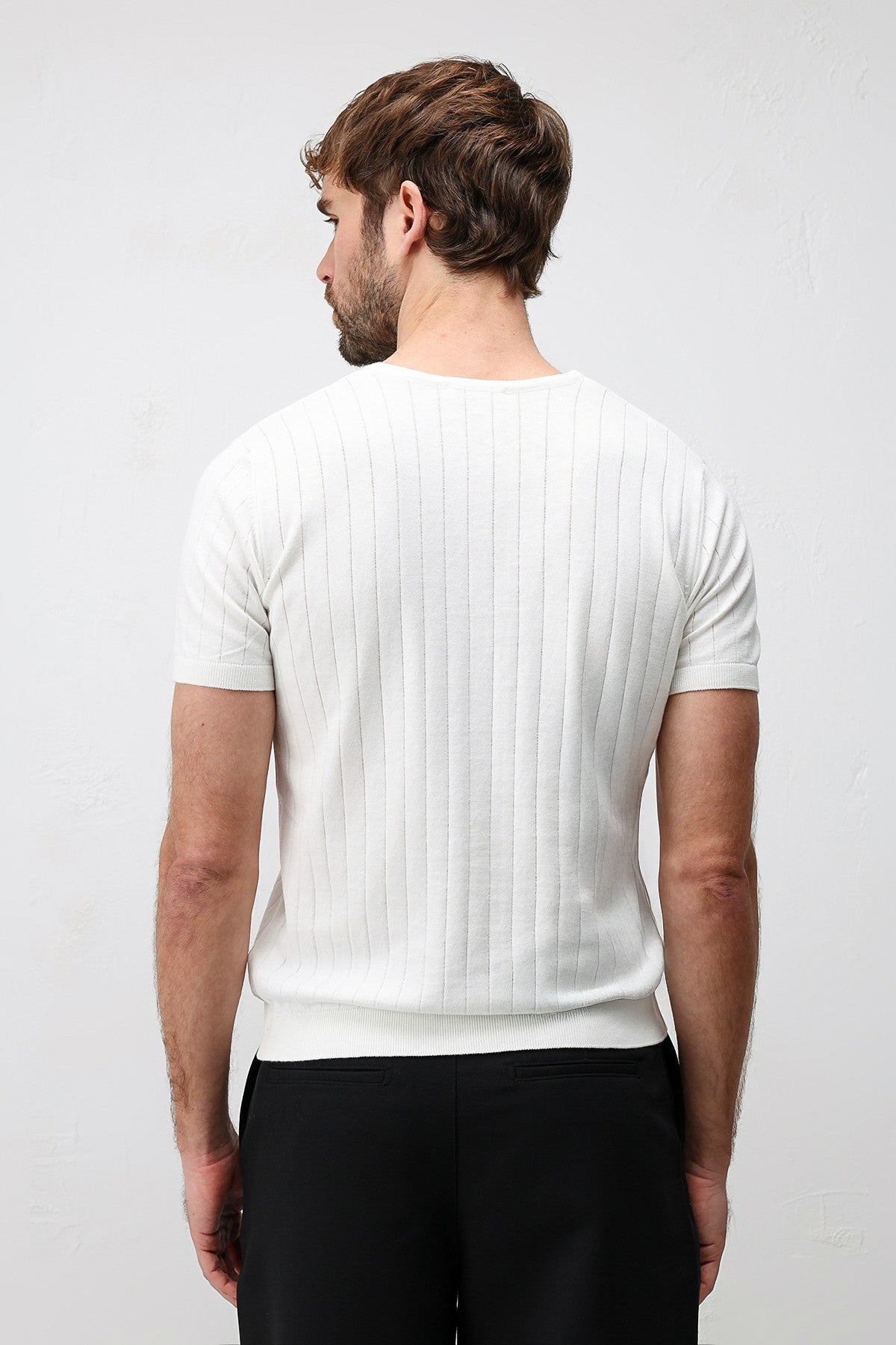 Dokulu Erkek Triko T-Shirt