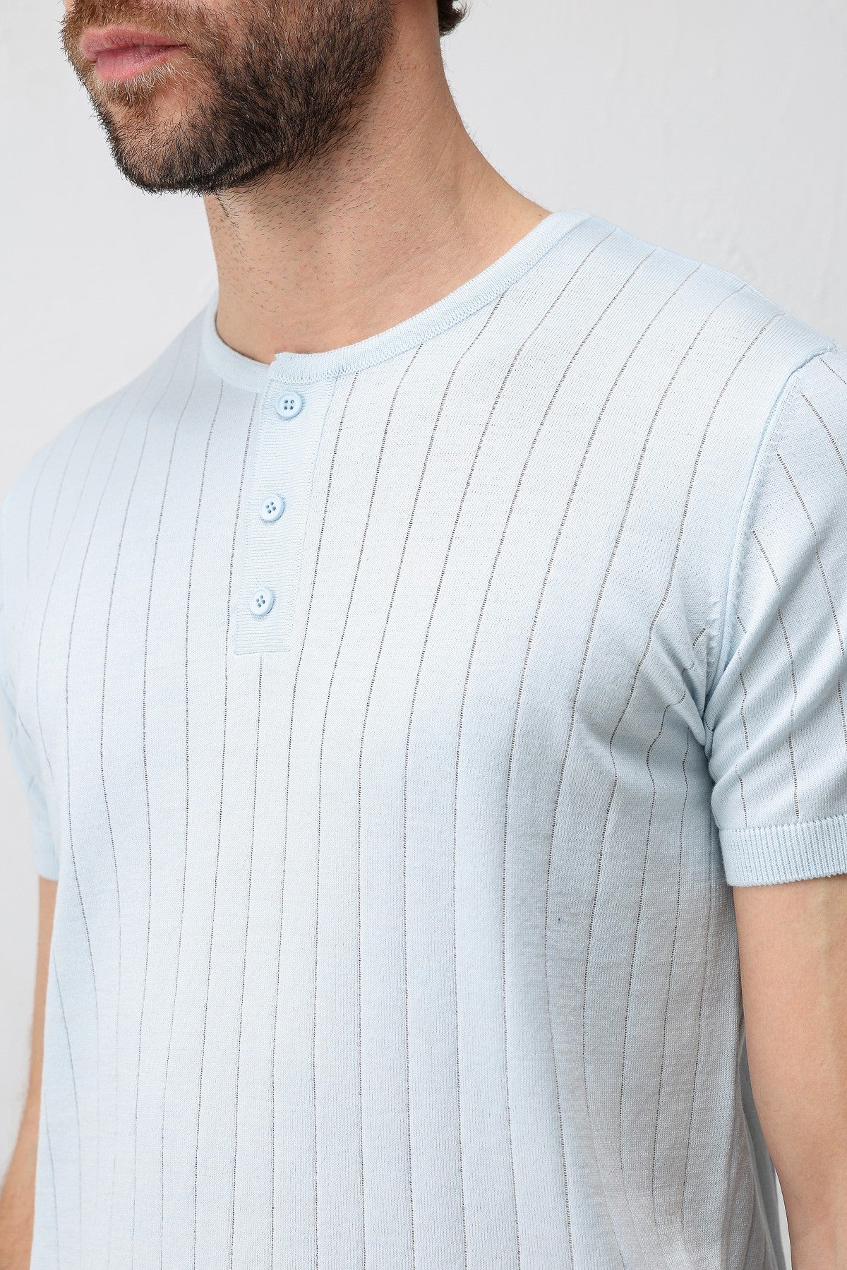 Dokulu Erkek Triko T-Shirt