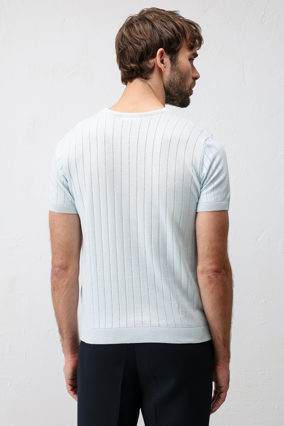 Dokulu Erkek Triko T-Shirt