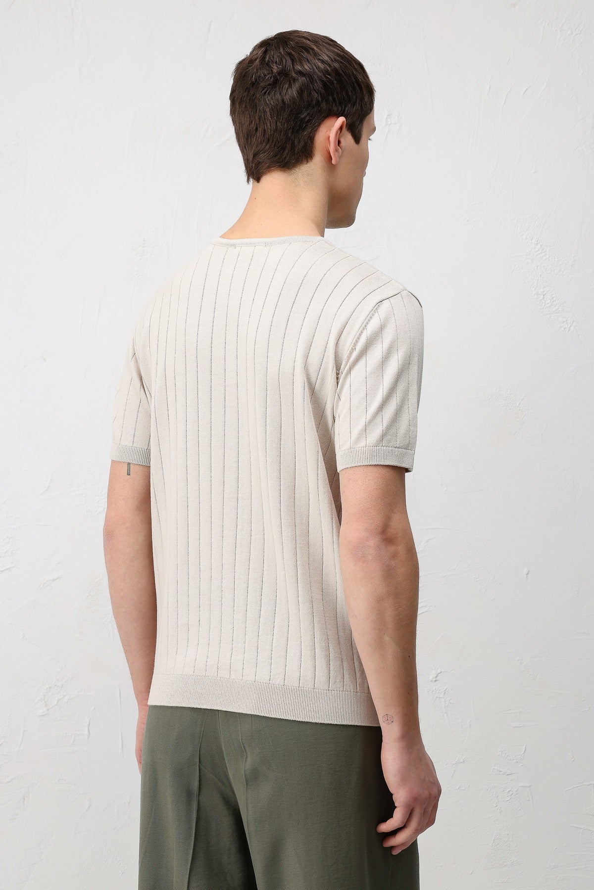 Dokulu Erkek Triko T-Shirt