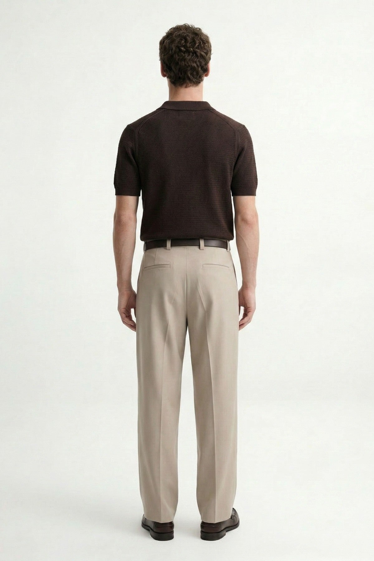 Örgü Dokulu Polo Yaka Erkek T-Shirt