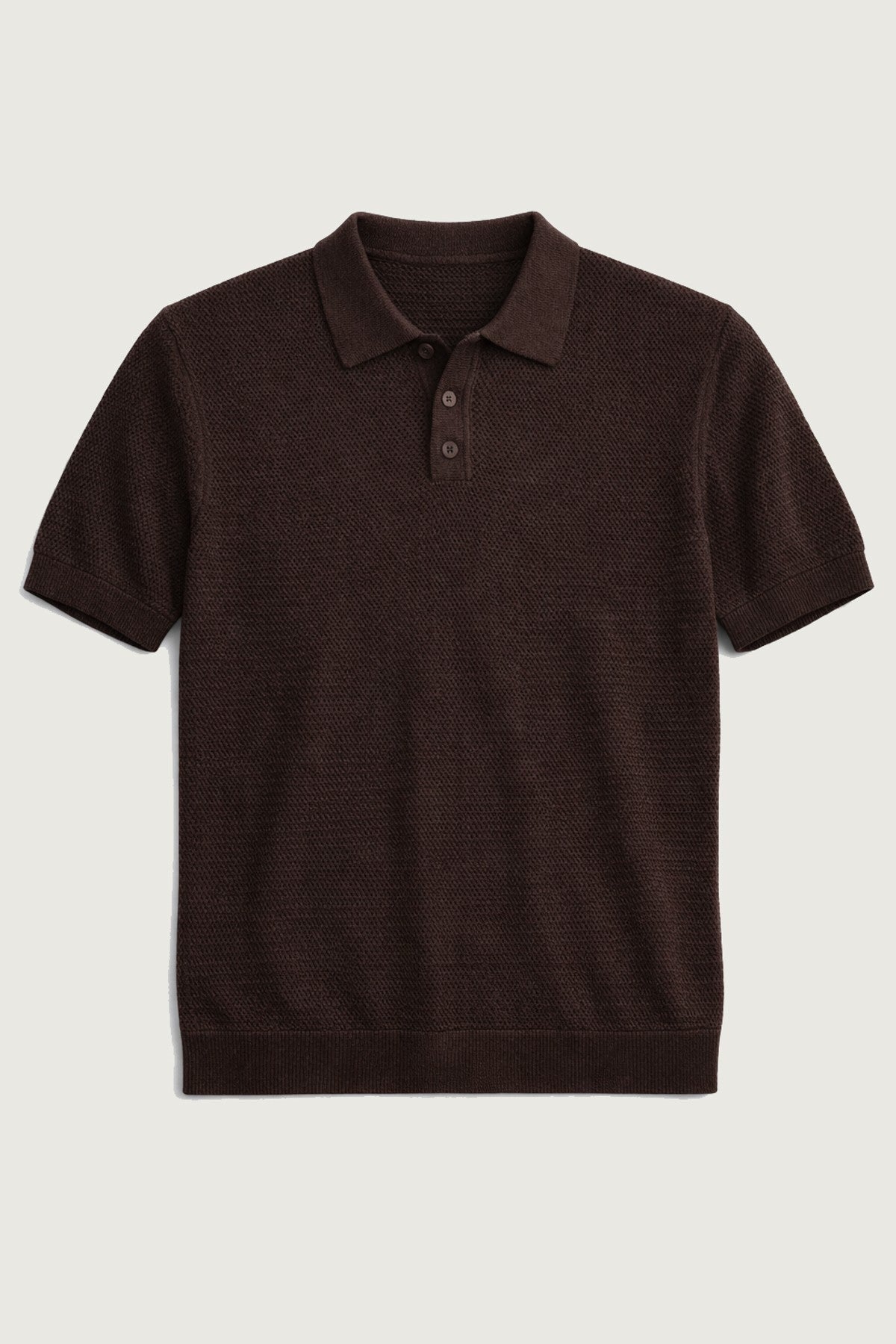 Örgü Dokulu Polo Yaka Erkek T-Shirt