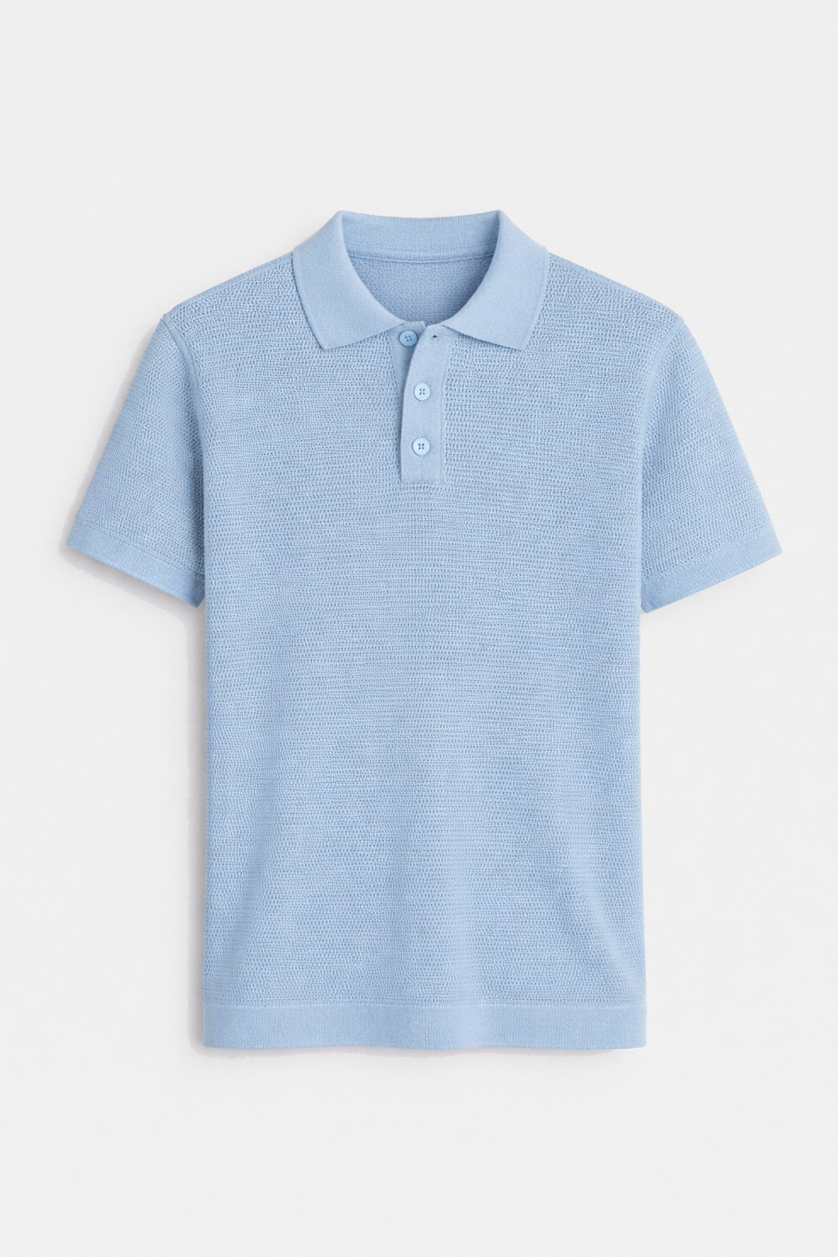 Örgü Dokulu Polo Yaka Erkek T-Shirt