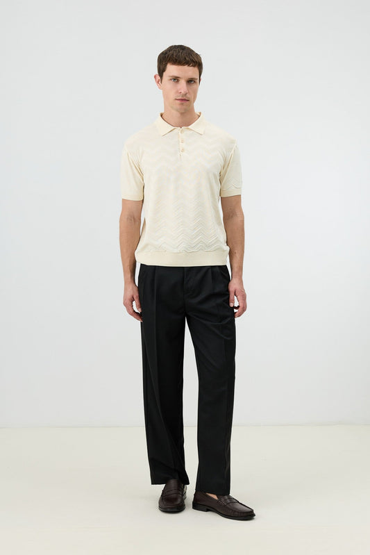 Antioch Zigzag Desenli Polo Yaka Triko Erkek T-Shirt