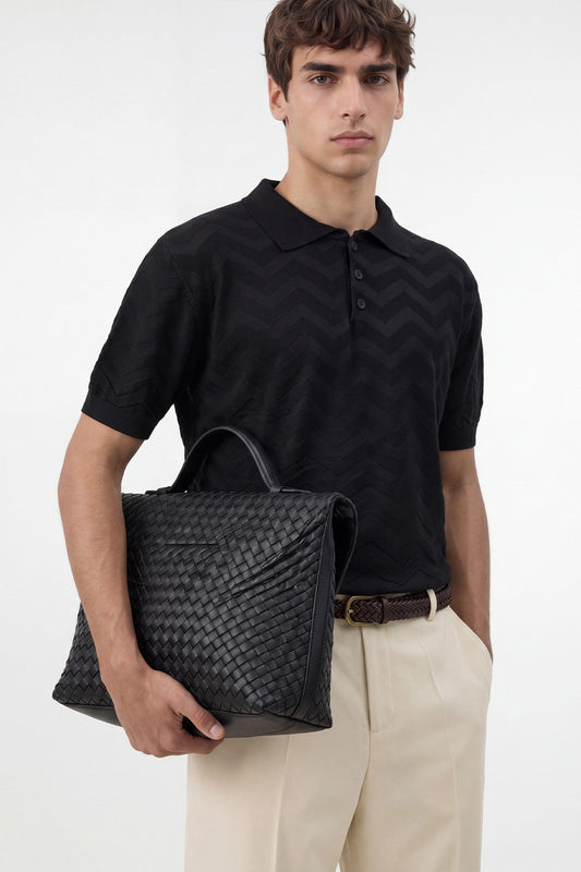Antioch Zigzag Desenli Polo Yaka Triko Erkek T-Shirt