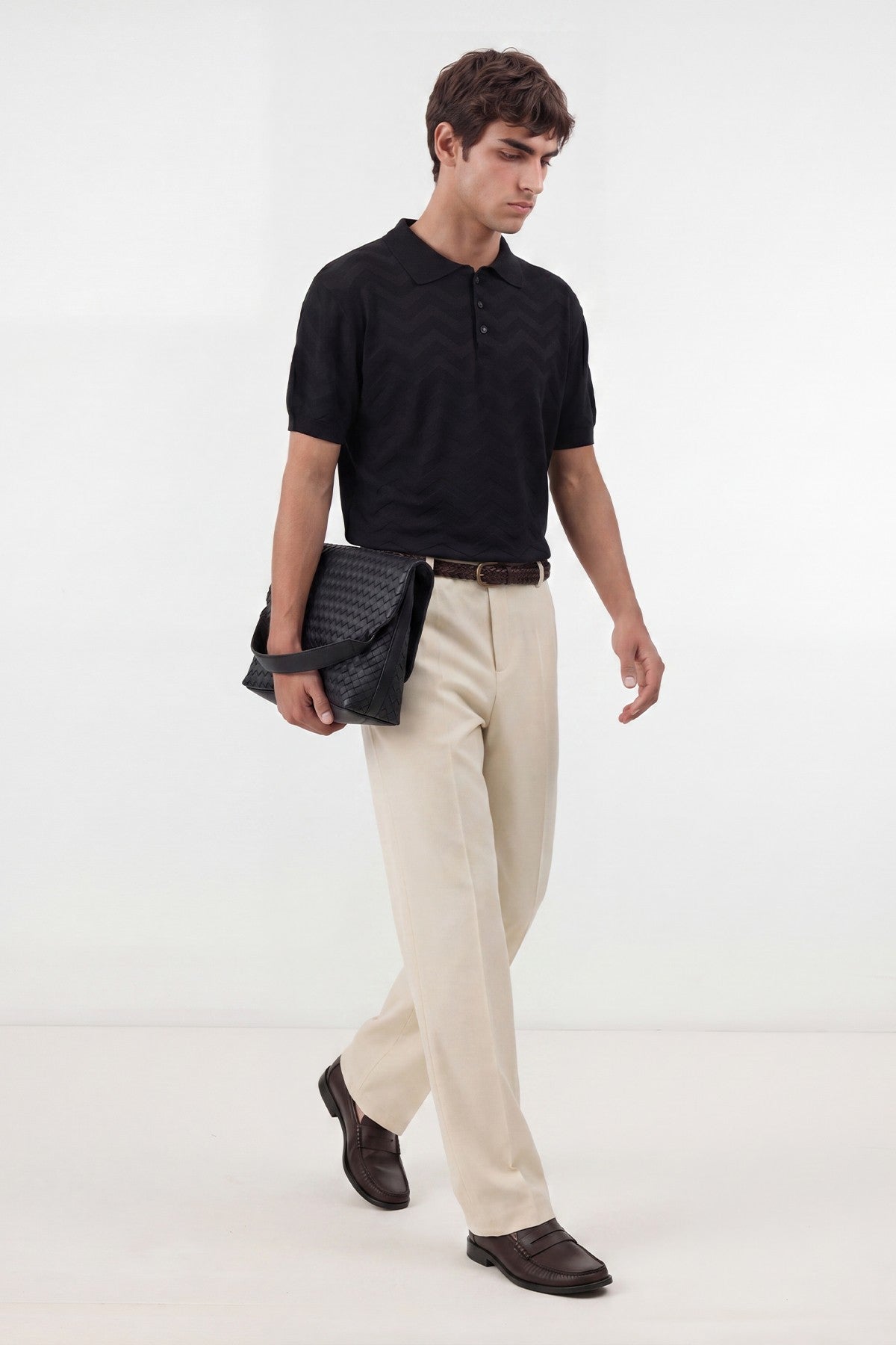 Antioch Zigzag Desenli Polo Yaka Triko Erkek T-Shirt