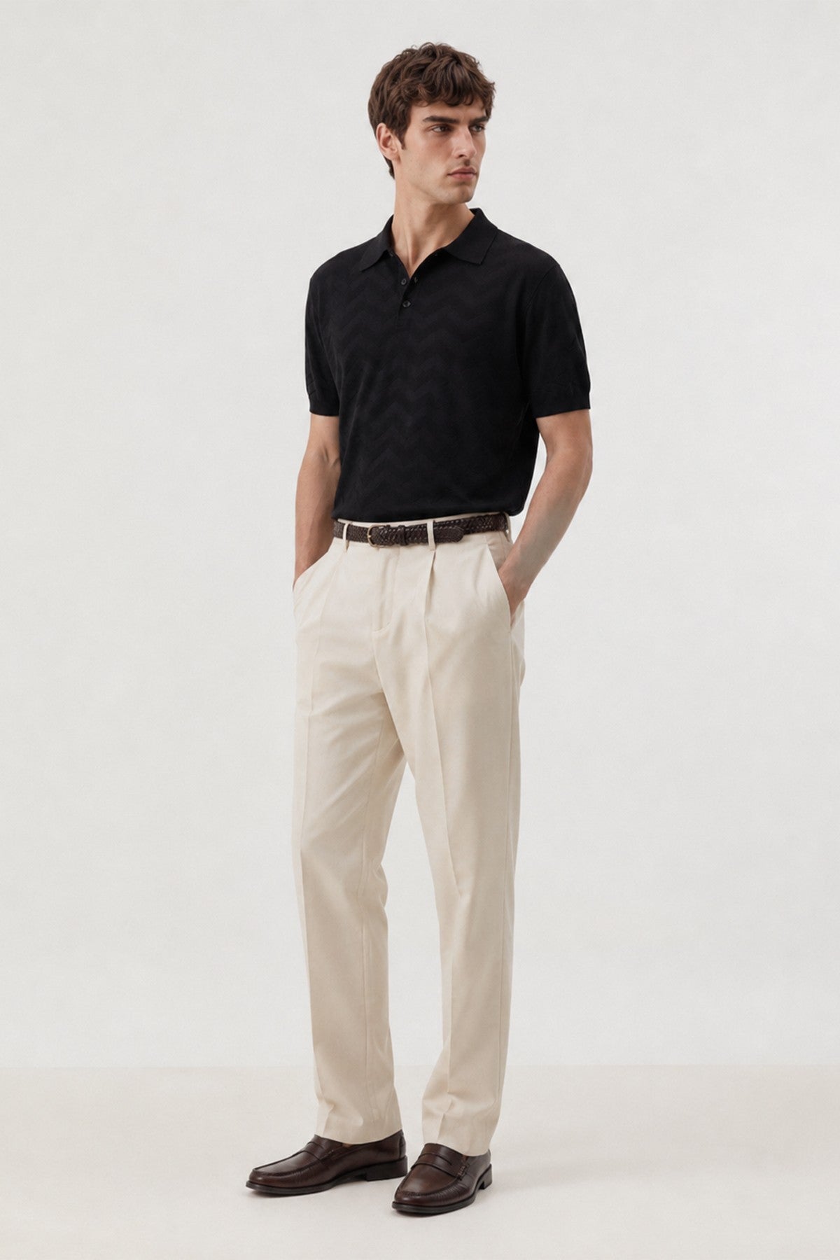 Antioch Zigzag Desenli Polo Yaka Triko Erkek T-Shirt
