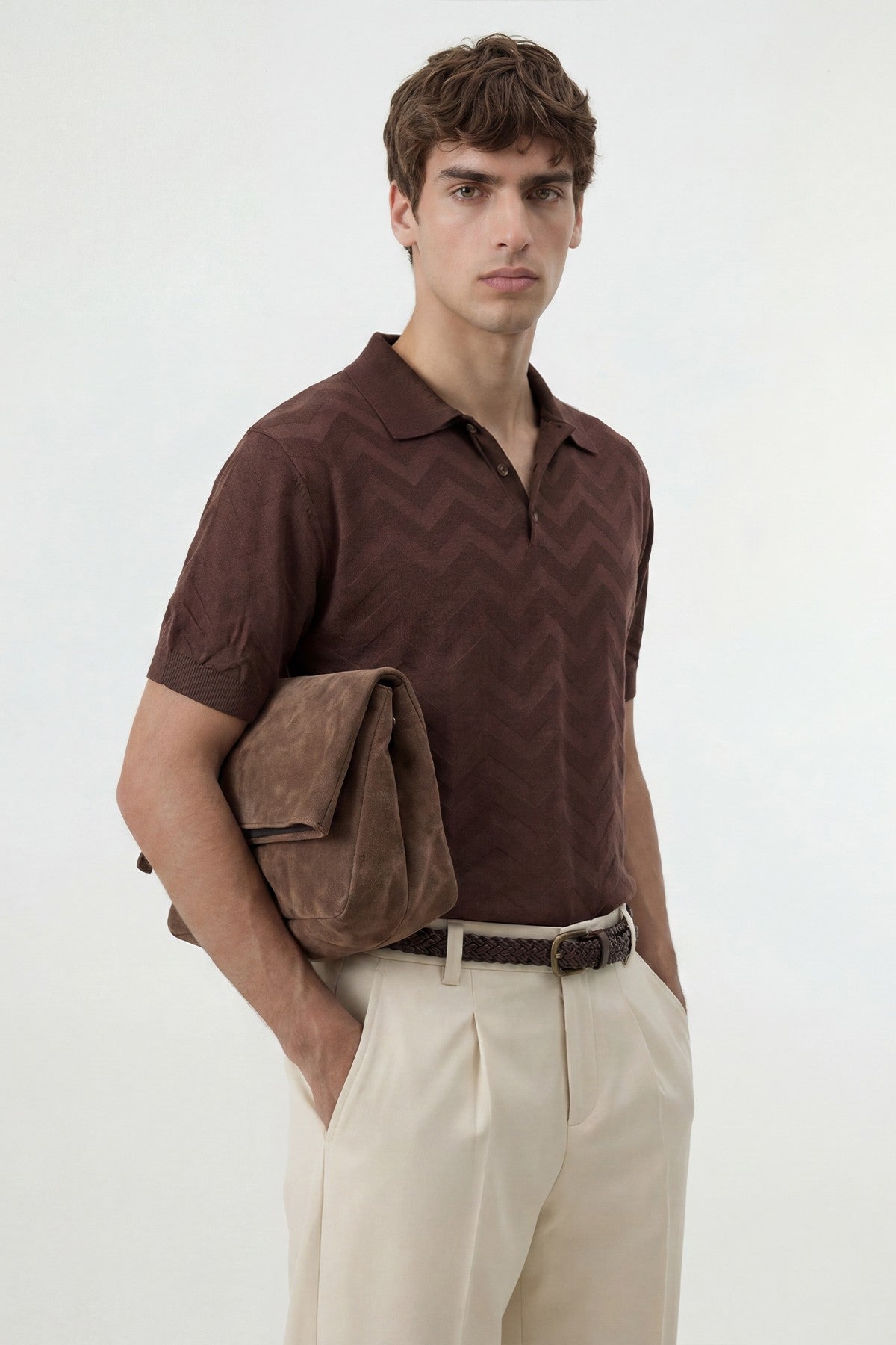 Antioch Zigzag Desenli Polo Yaka Triko Erkek T-Shirt