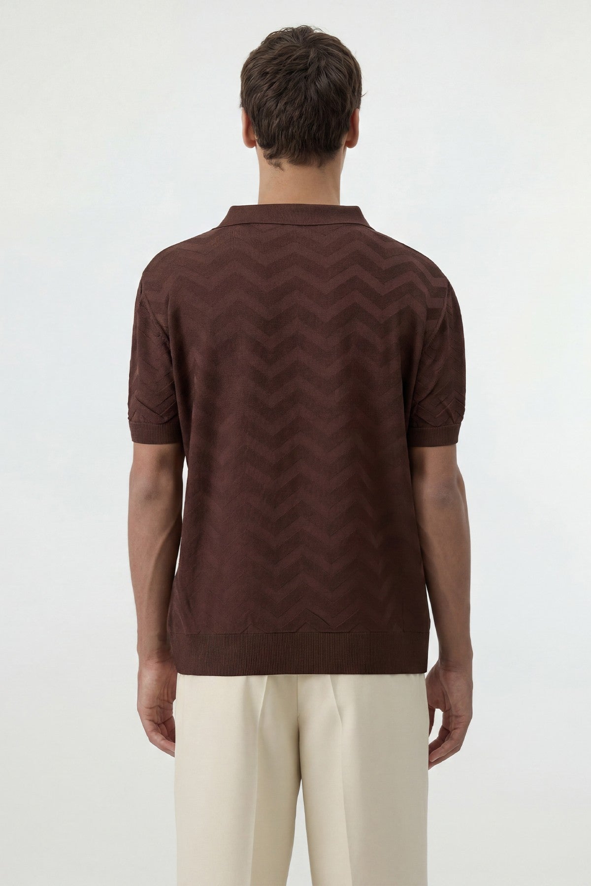 Antioch Zigzag Desenli Polo Yaka Triko Erkek T-Shirt