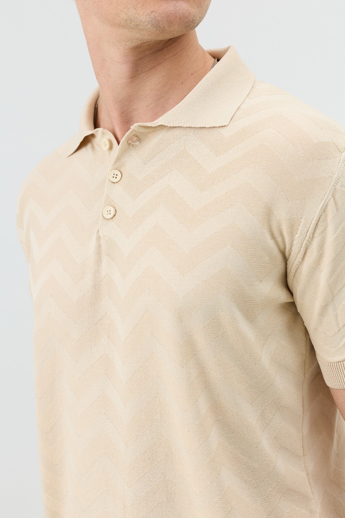 Antioch Zigzag Desenli Polo Yaka Triko Erkek T-Shirt