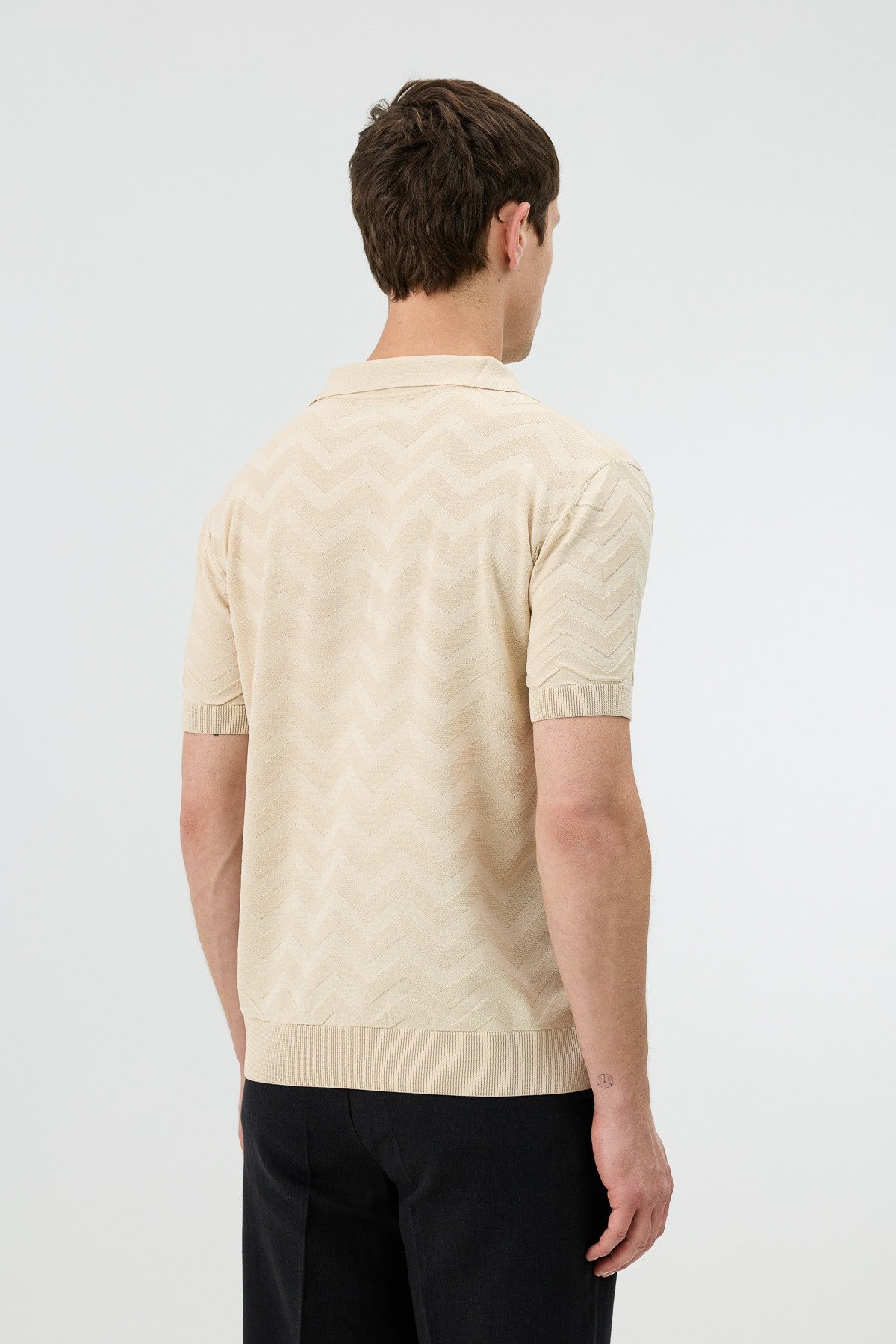 Antioch Zigzag Desenli Polo Yaka Triko Erkek T-Shirt