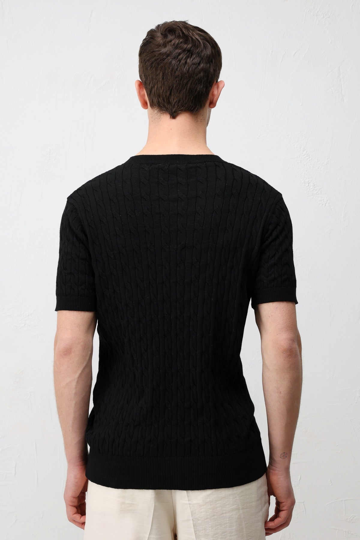 Antioch Pamuklu Burgu Örgü Erkek Triko T-Shirt