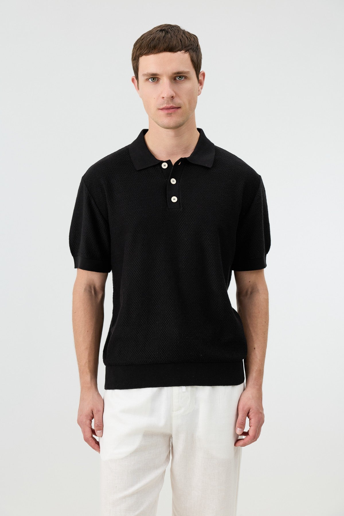 Dokulu Polo Yaka Triko Erkek T-Shirt
