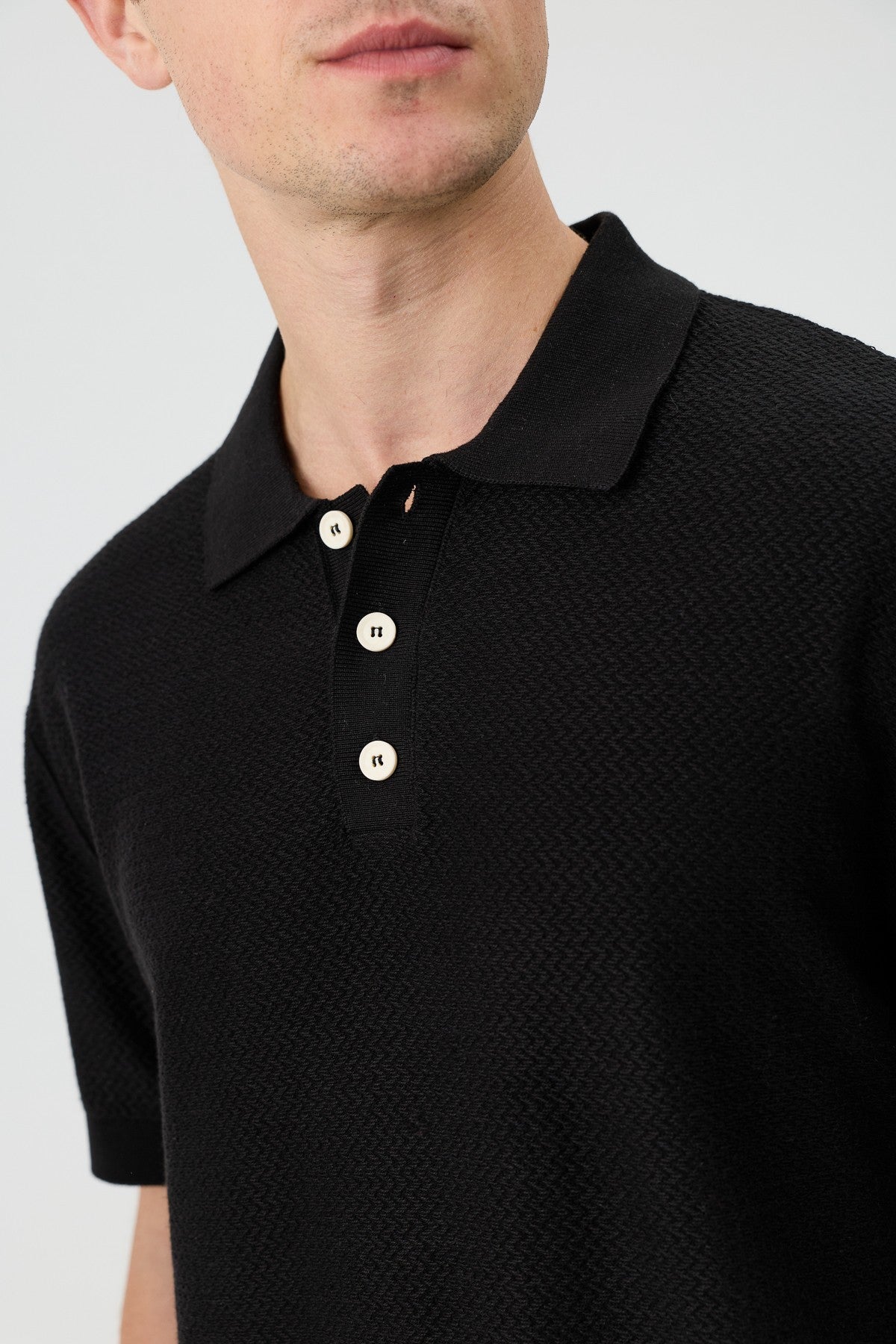 Dokulu Polo Yaka Triko Erkek T-Shirt