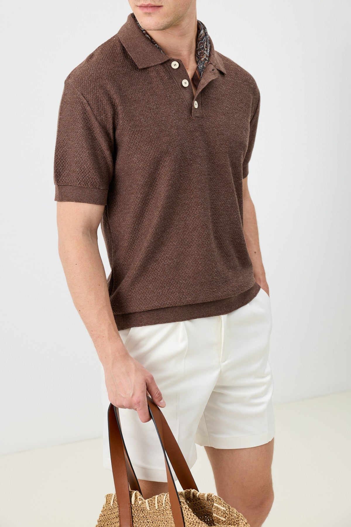 Dokulu Polo Yaka Triko Erkek T-Shirt
