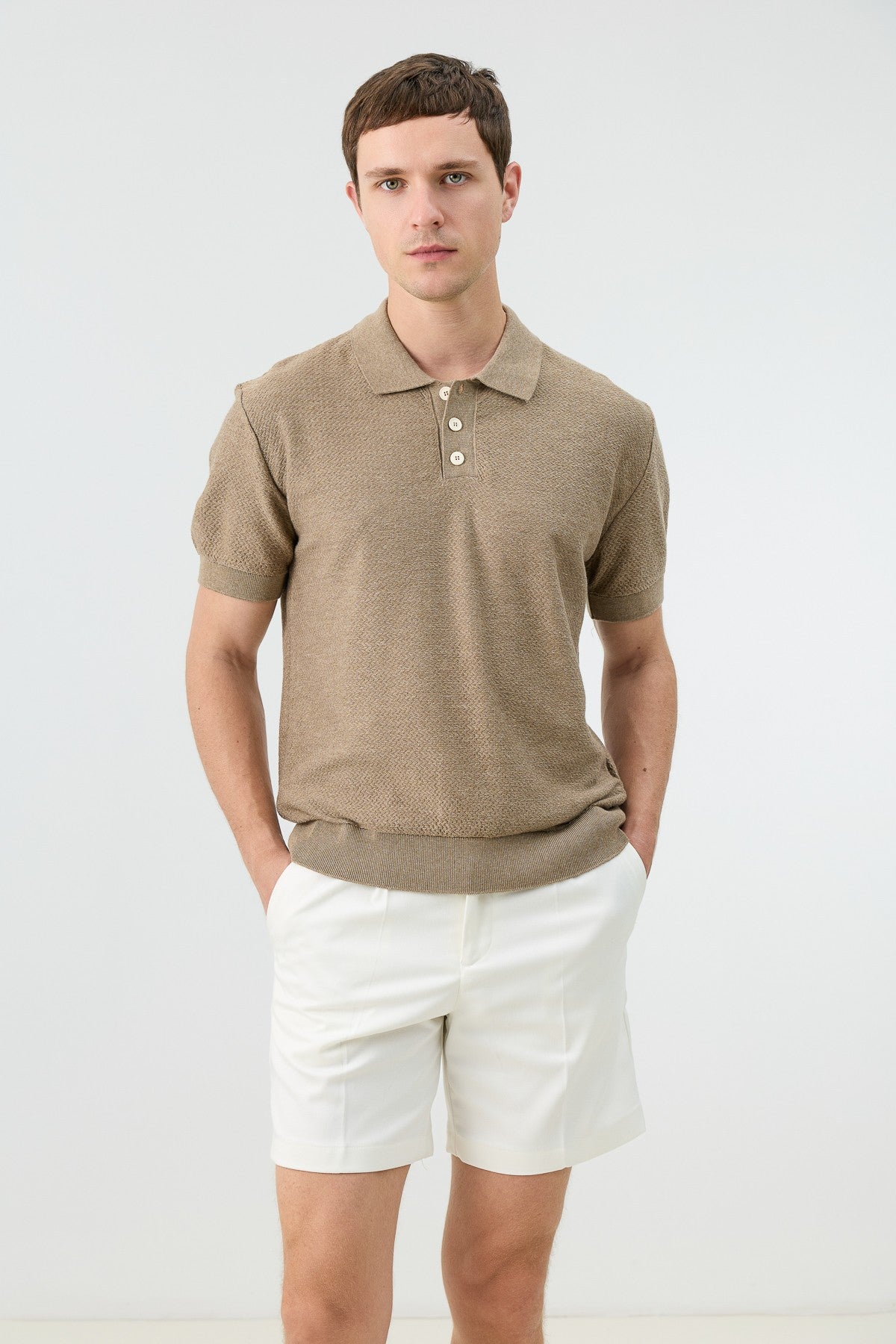 Dokulu Polo Yaka Triko Erkek T-Shirt
